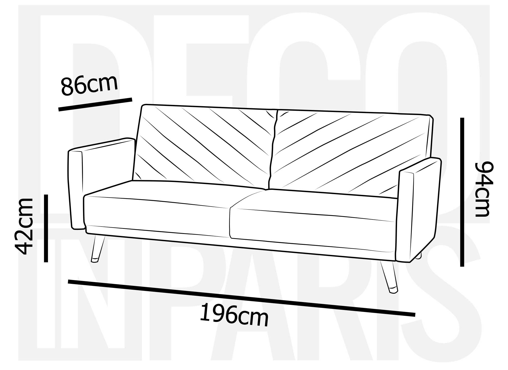 BALDER Skandinavisches 3-Sitzer-Sofa aus beigem Stoff