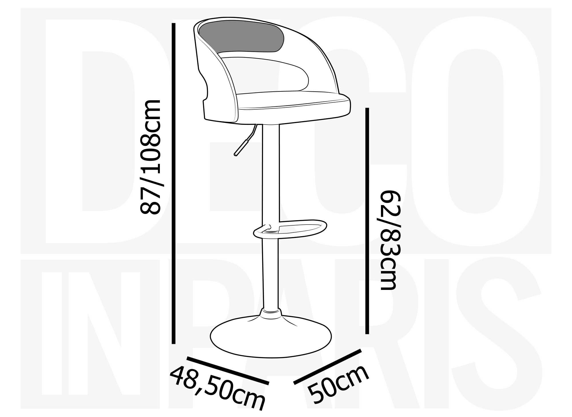 KENT brauner und schwarzer Barhocker