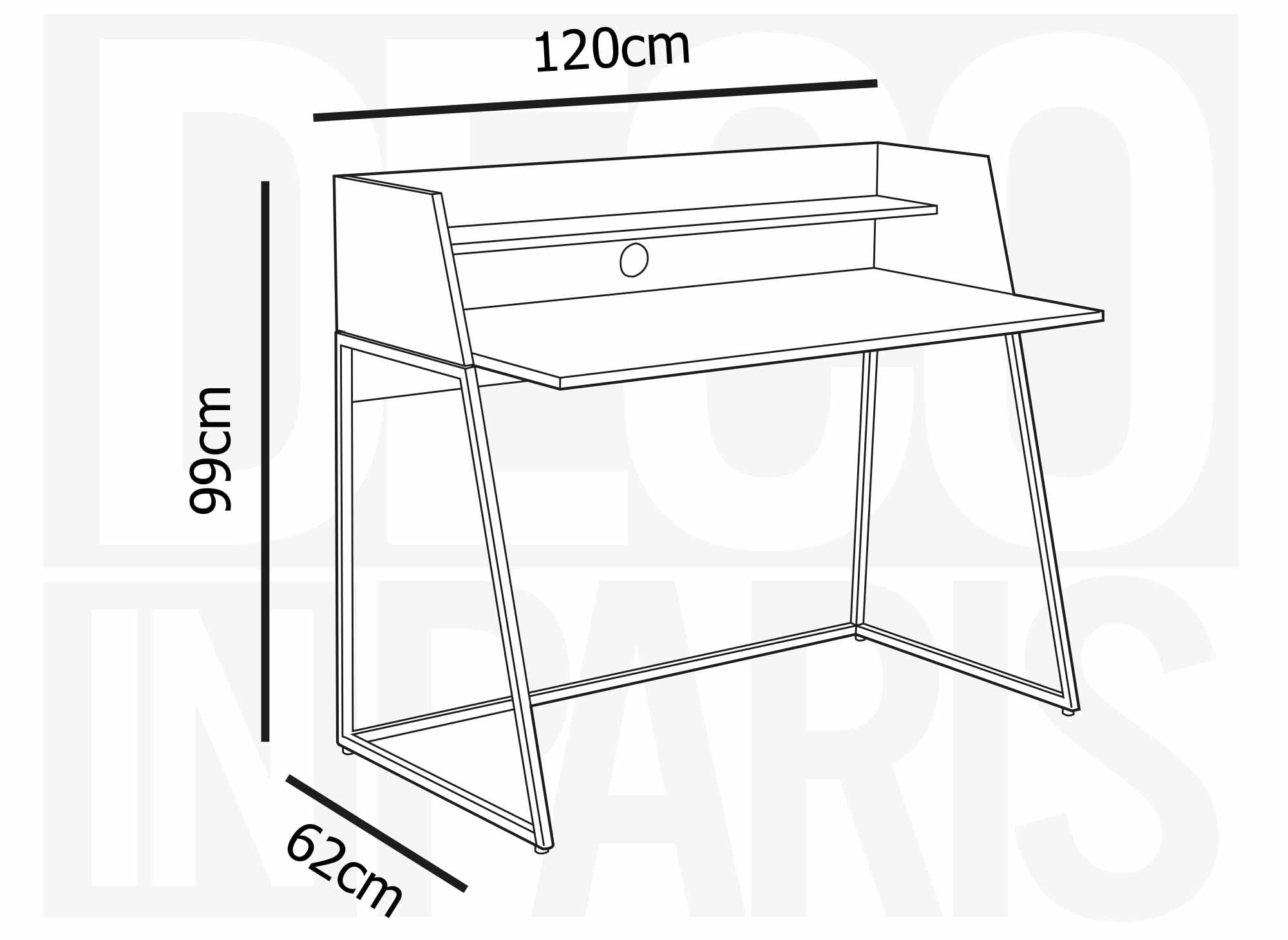 LUDINE Industriedesign-Schreibtisch mit Ablage aus Holz und Metall