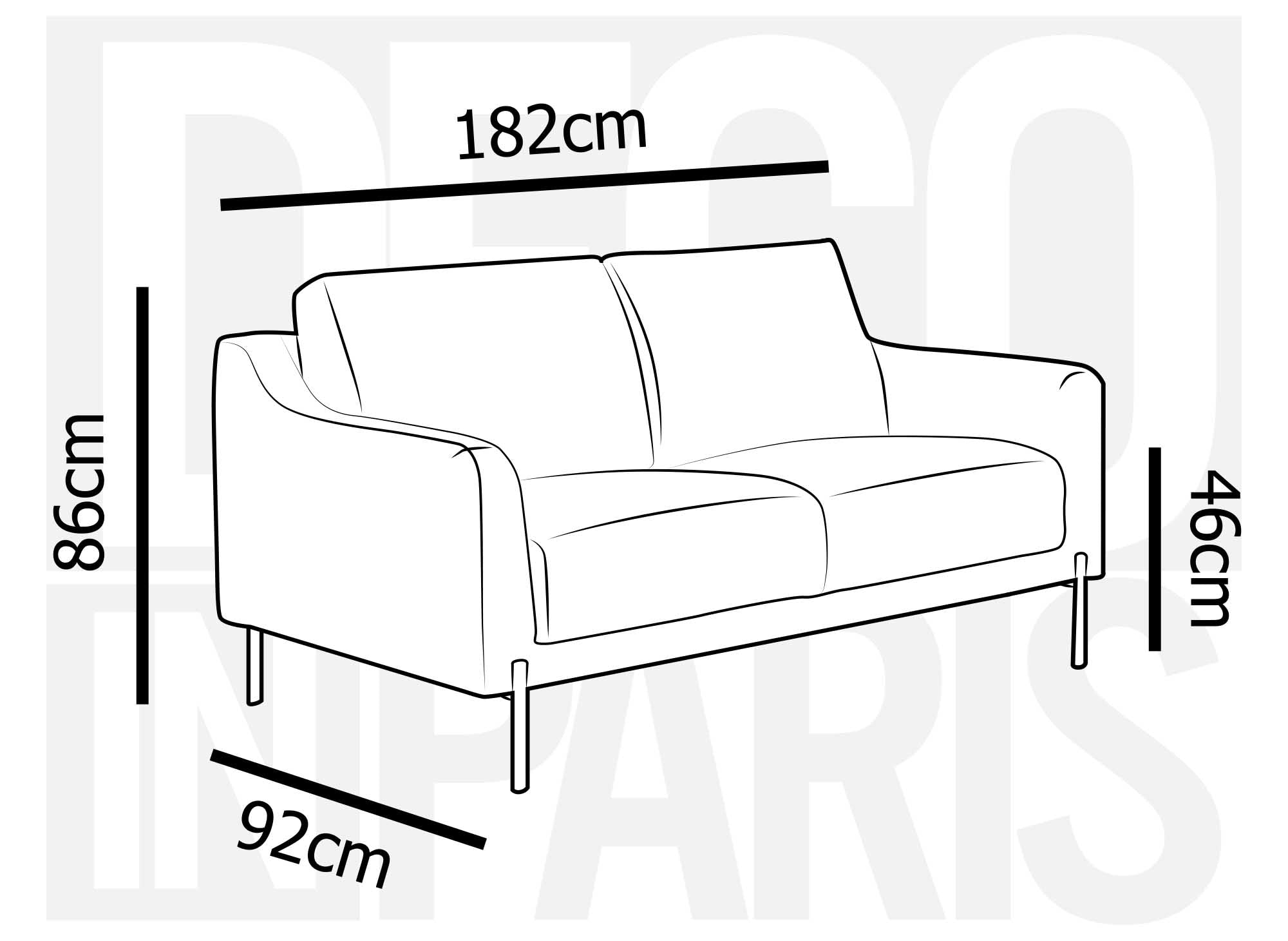 CELINE 2-Sitzer-Sofa aus grauem Samt
