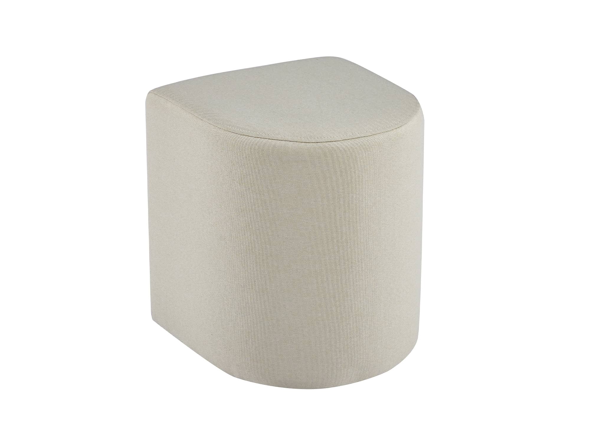 JUDITH holzfarbenes Couchtisch-Set mit 2 beigen Stoffpoufs