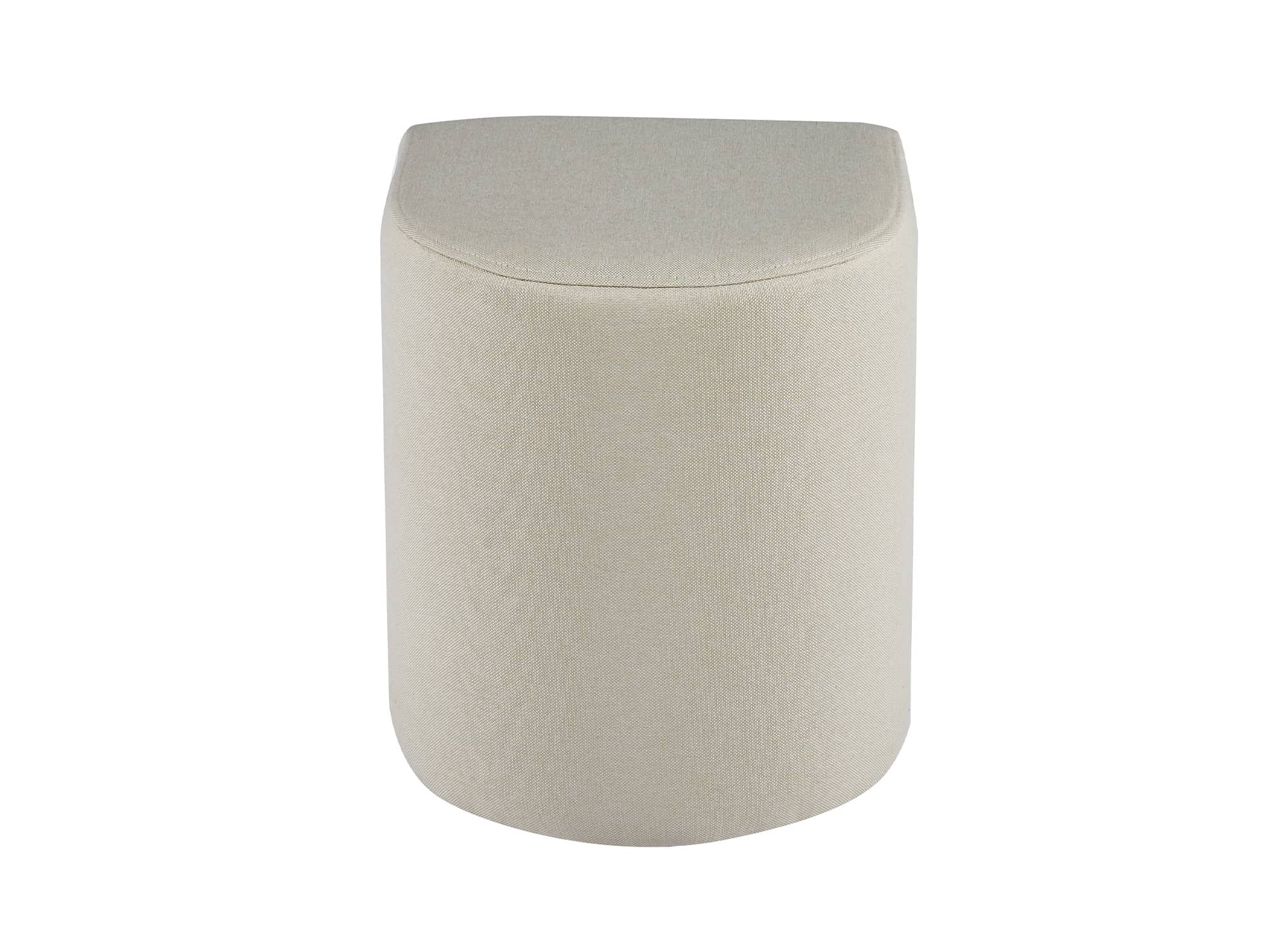 JUDITH holzfarbenes Couchtisch-Set mit 2 beigen Stoffpoufs