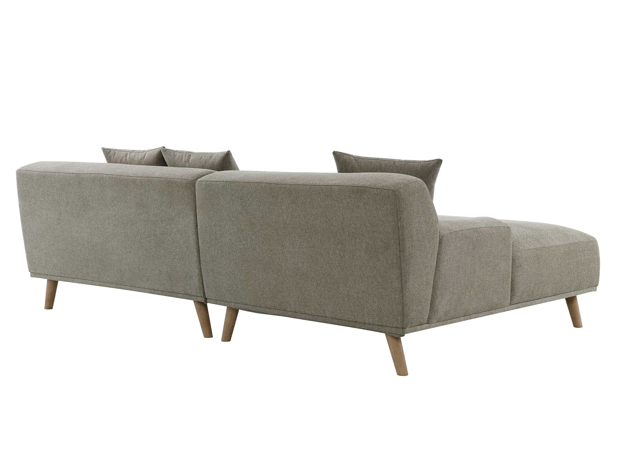 Skandinavisches Ecksofa mit Chaiselongue in Taupe-Stoff KAROLINA - Linke Ecke