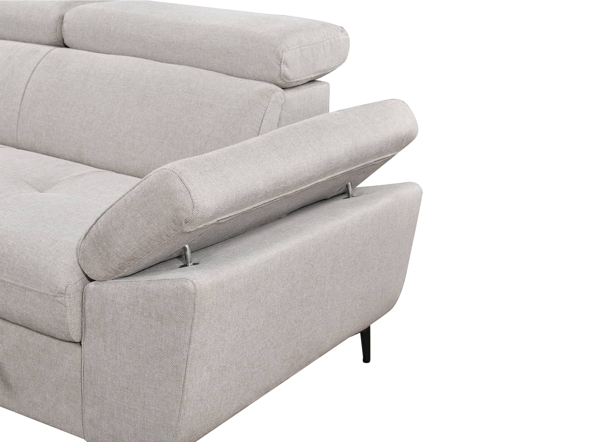 MONICA Ecksofa aus beigefarbenem Stoff – Linke Ecke