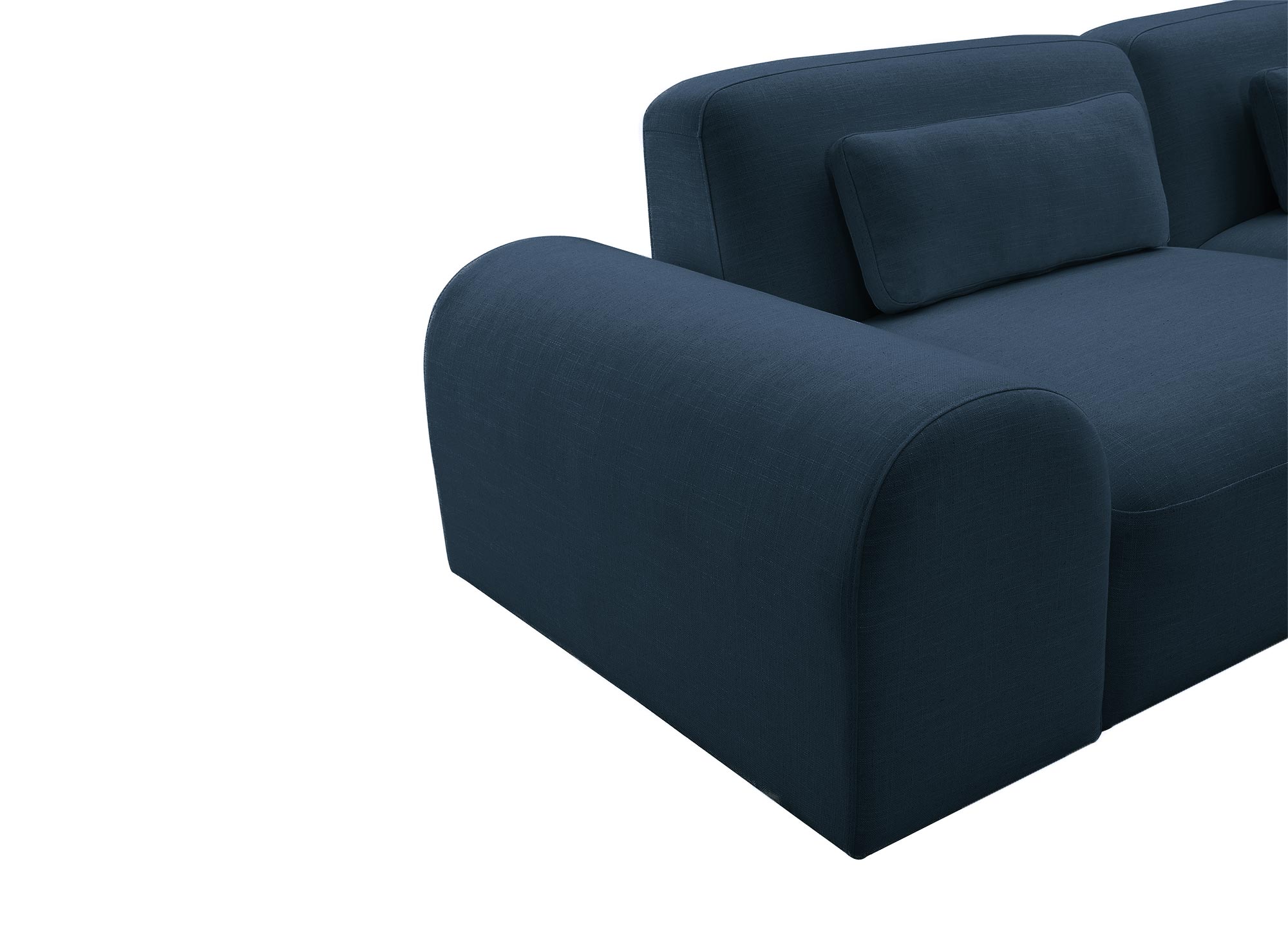 Modernes 3-Sitzer-Sofa EMMA aus blauem Stoff