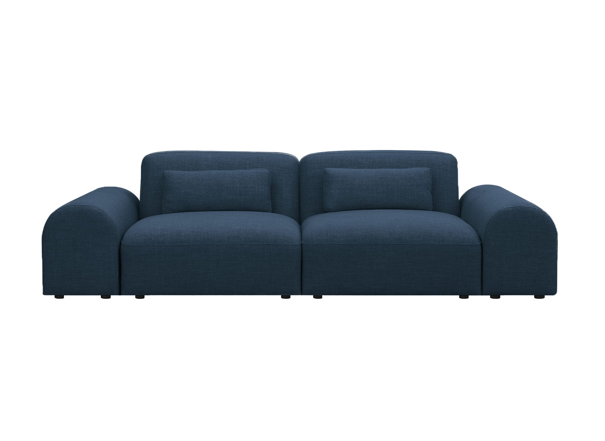 Modernes 3-Sitzer-Sofa EMMA aus blauem Stoff