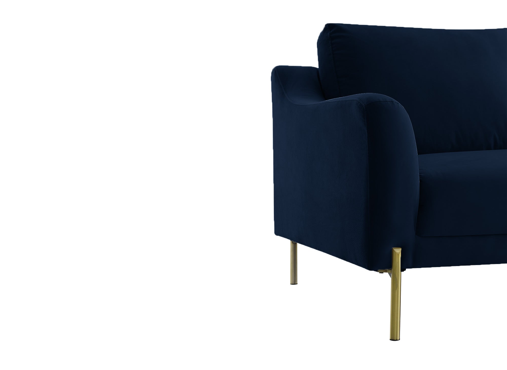 CELINE Ecksofa aus blauem Samt mit Chaiselongue - Right Angle