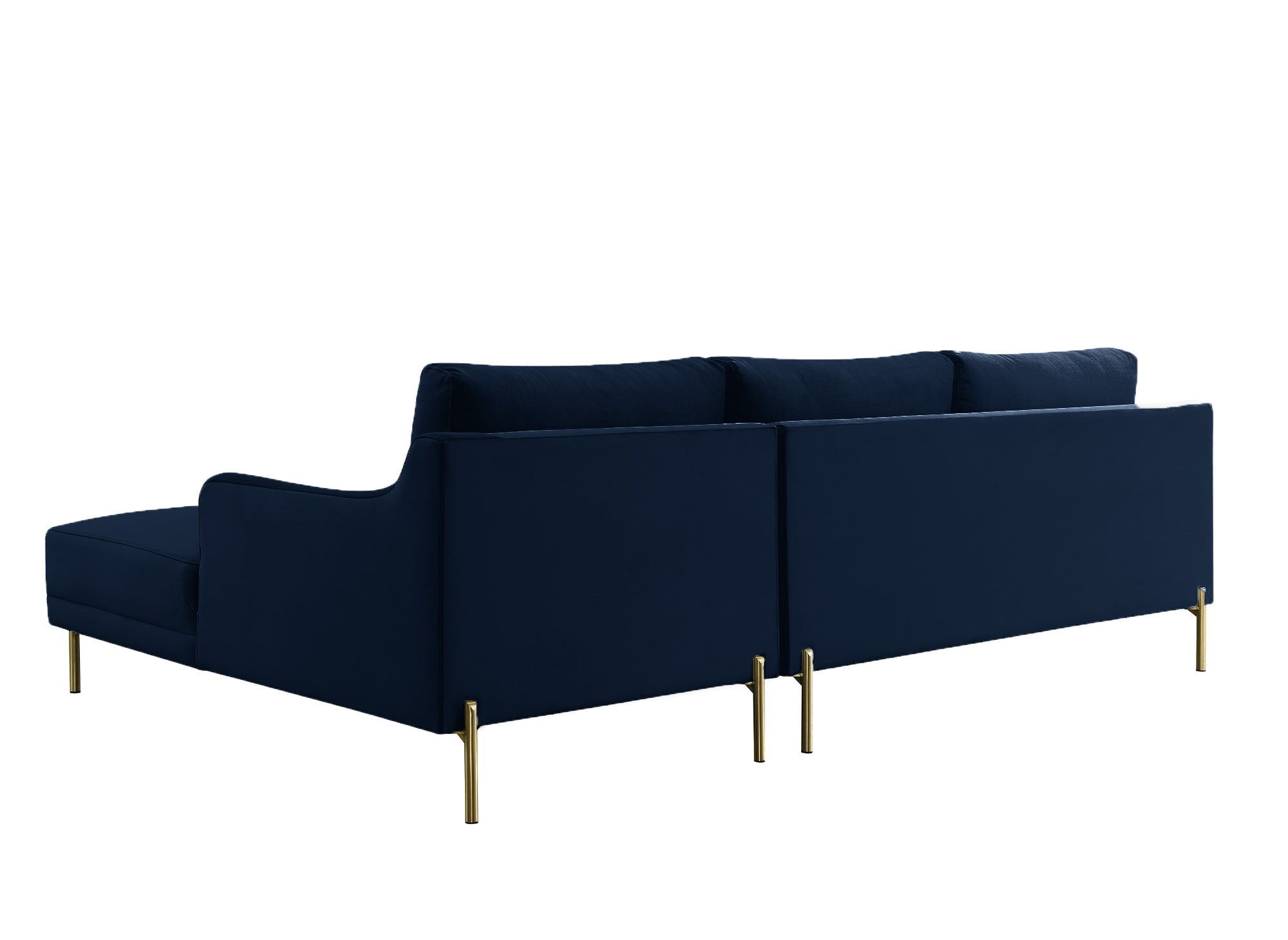 CELINE Ecksofa aus blauem Samt mit Chaiselongue - Right Angle