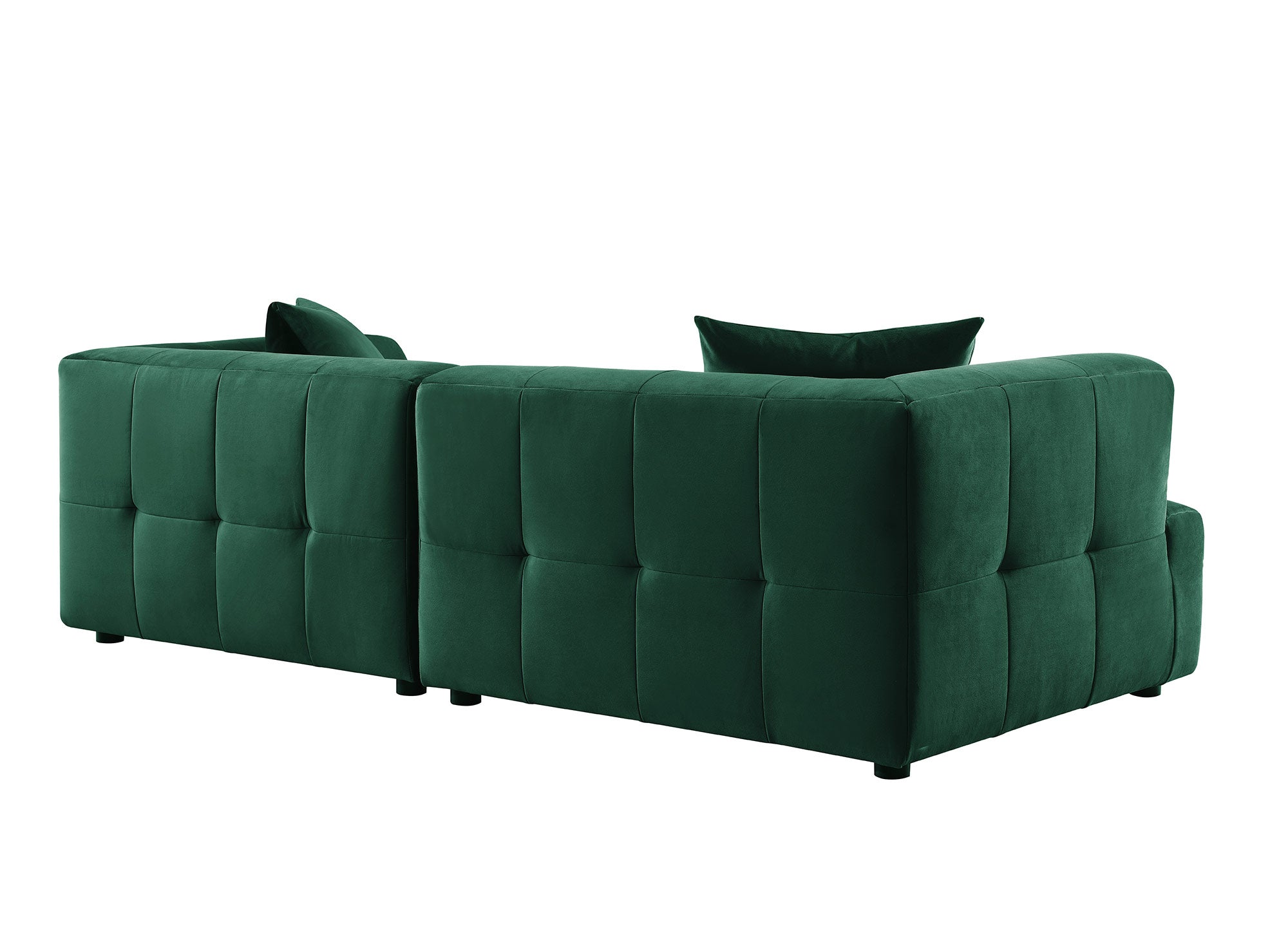 KELIA 3-Sitzer-Sofa, gerade, aus grünem Samt