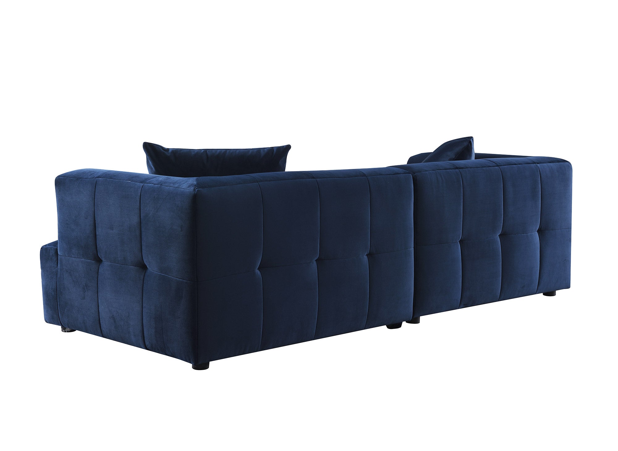 KELIA 3-Sitzer-Sofa, gerade, aus blauem Samt