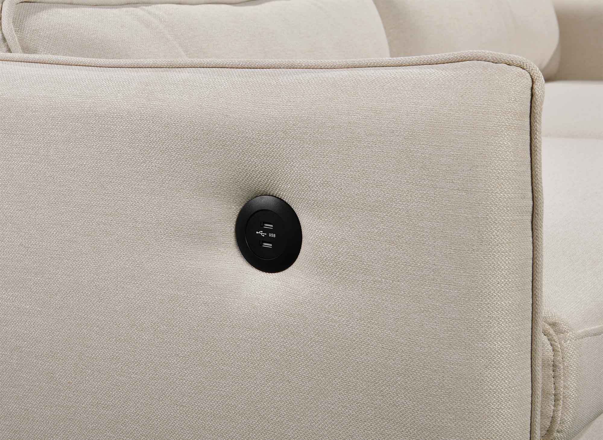 ZADIG 3-Sitzer-Schlafsofa aus beigem Stoff