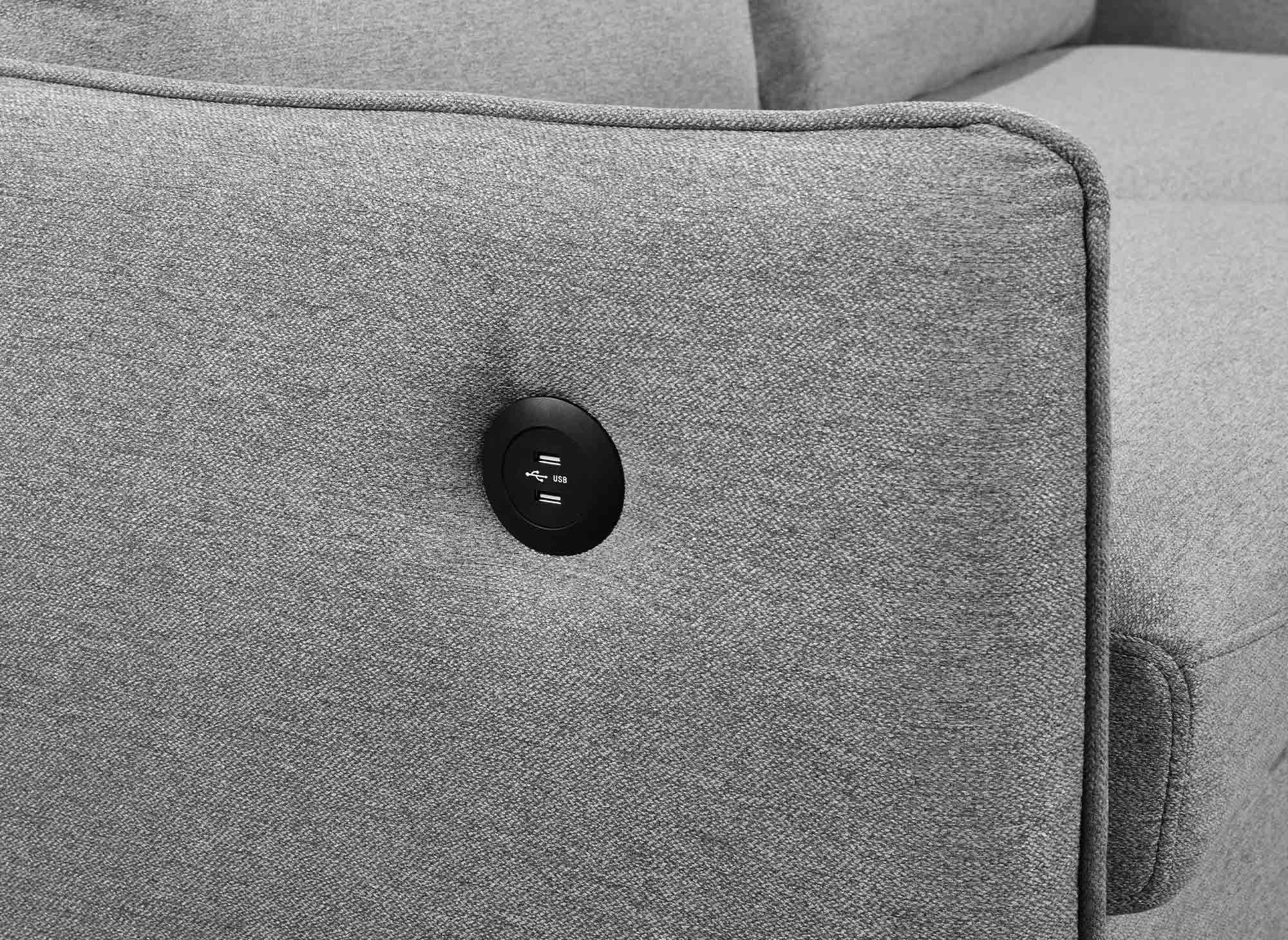 ZADIG 3-Sitzer-Schlafsofa aus hellgrauem Stoff