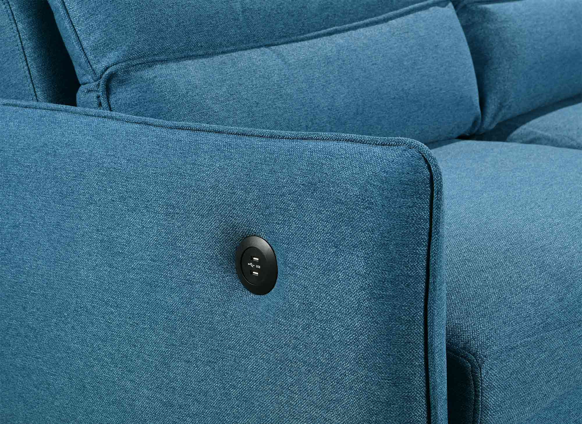ZADIG 3-Sitzer-Schlafsofa aus blauem Stoff