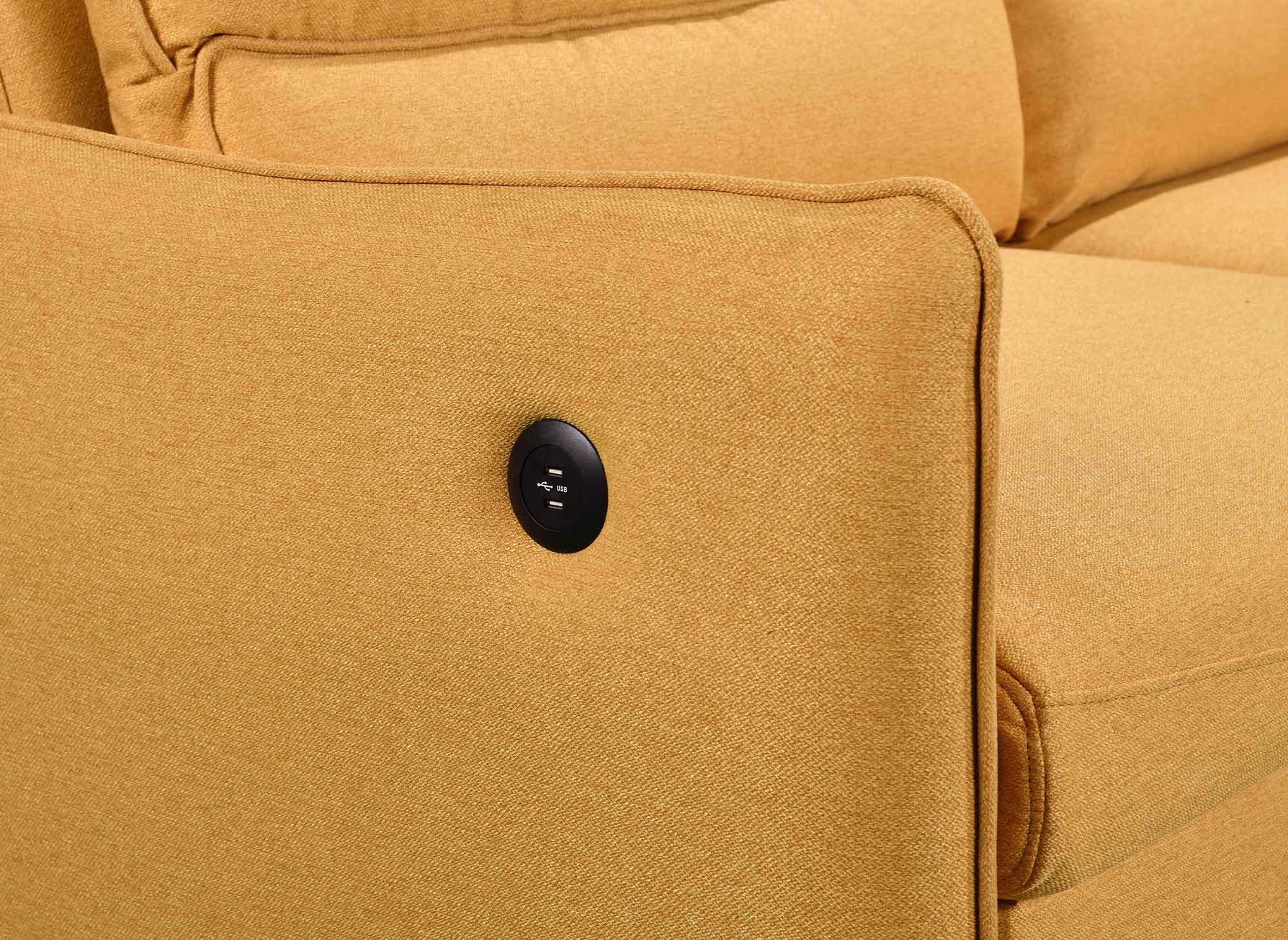 ZADIG 3-Sitzer-Schlafsofa aus gelbem Stoff