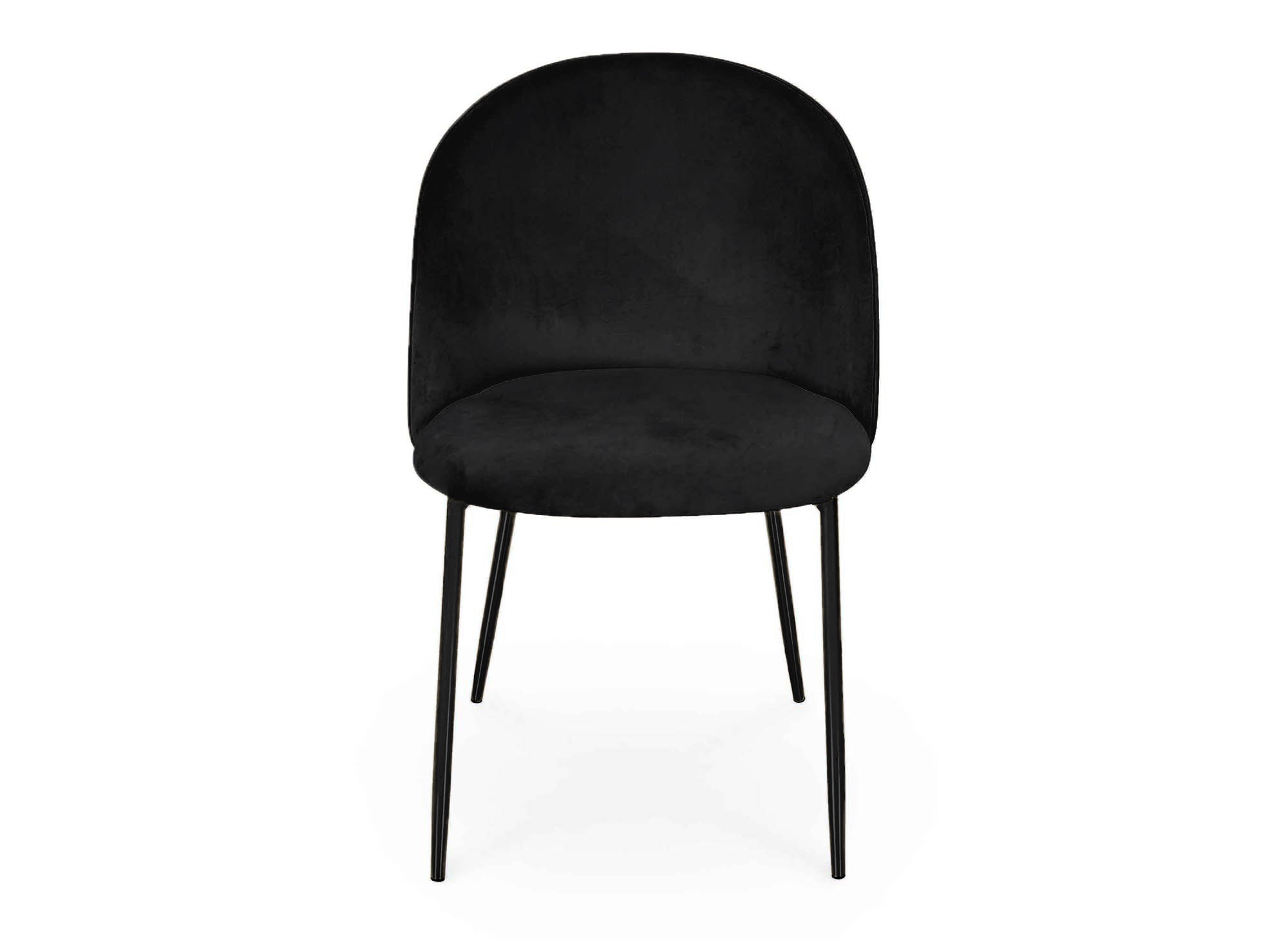 2er-Set Designerstühle aus schwarzem Samt mit schwarzen Beinen ARABEL