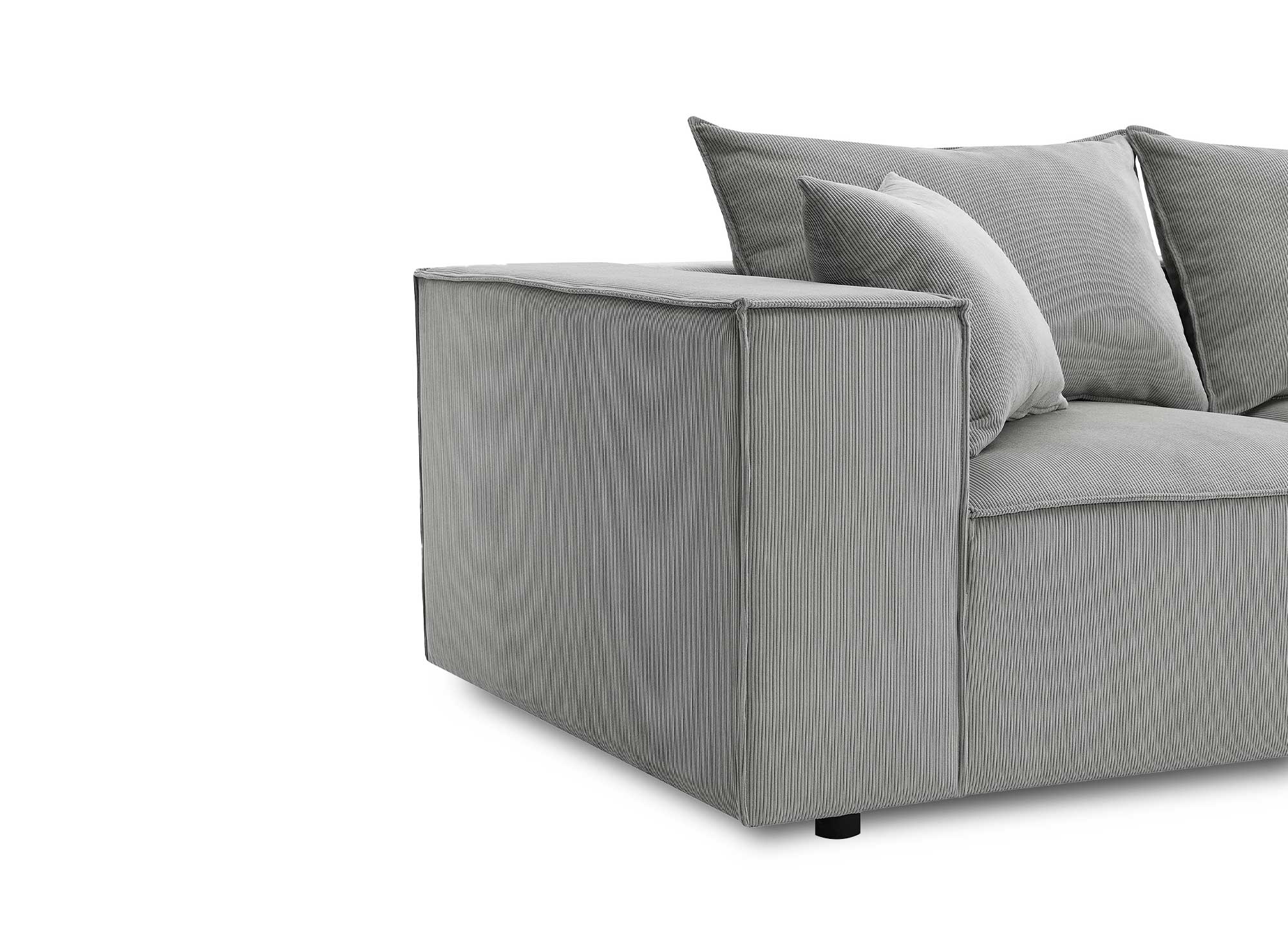 Modulares Ecksofa HARLEM aus grauem Cord