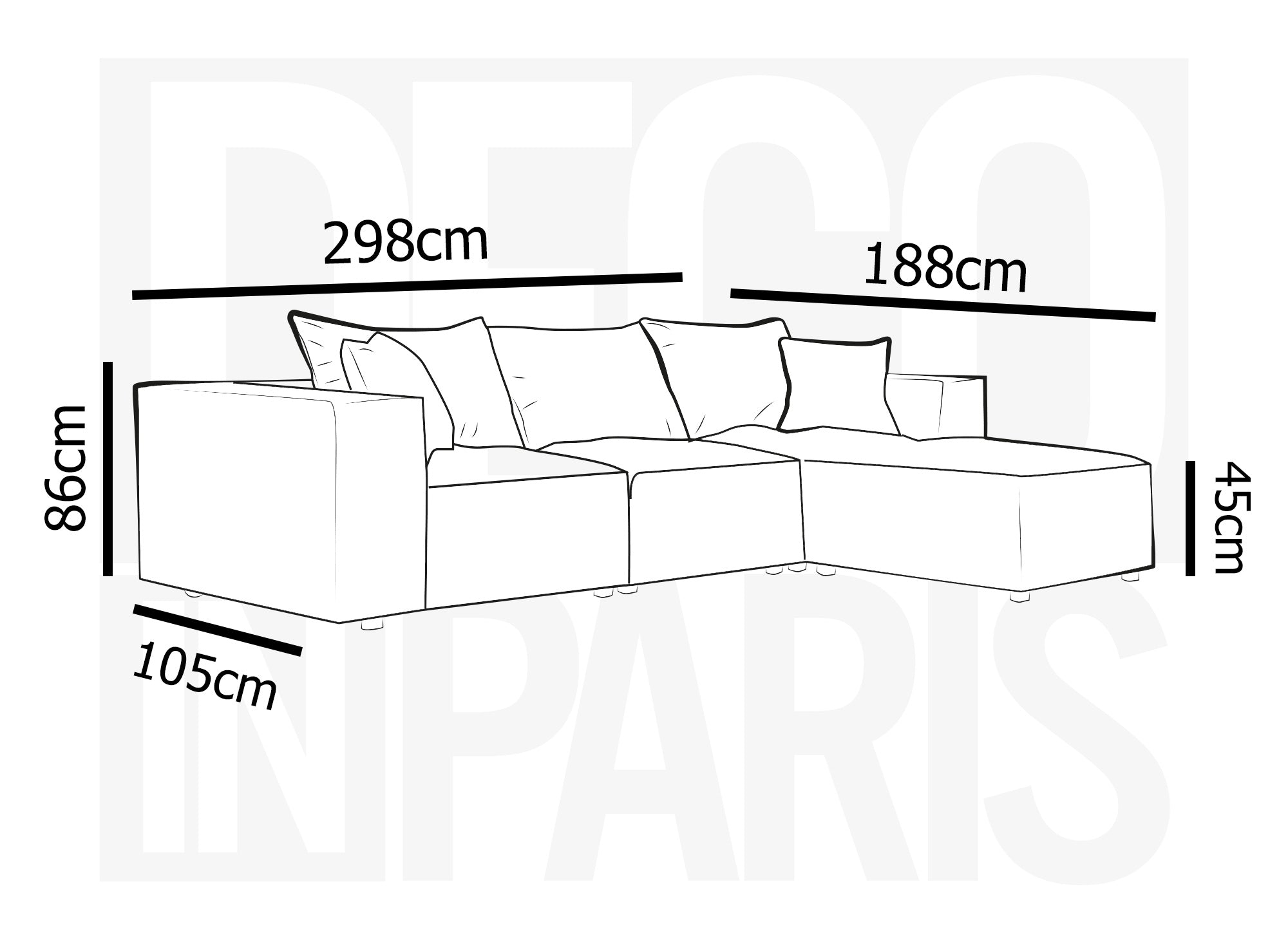 HARLEM modulares Ecksofa aus taupefarbenem Samt