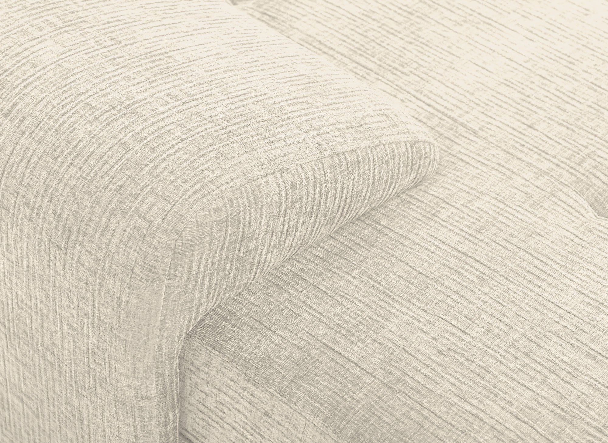 SOLEA Wende-Ecksofa mit Stauraum aus beige meliertem Samt