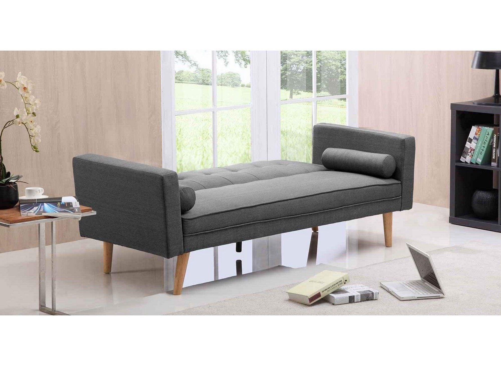 TANIA Schlafsofa aus grauem Stoff