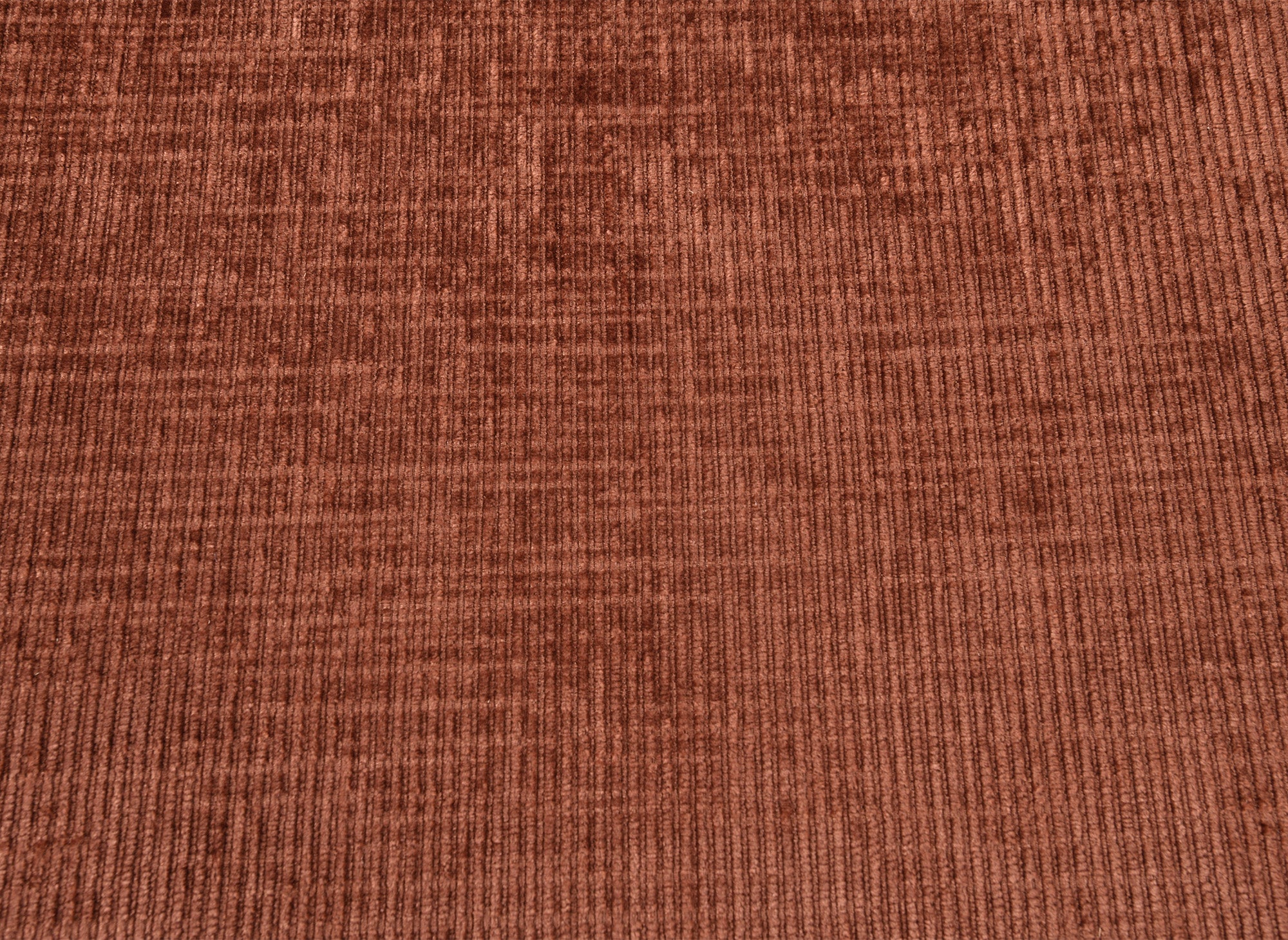 LUFY umwandelbares Ecksofa mit Stauraum aus terrakottafarbenem, meliertem Samt – rechtwinklig