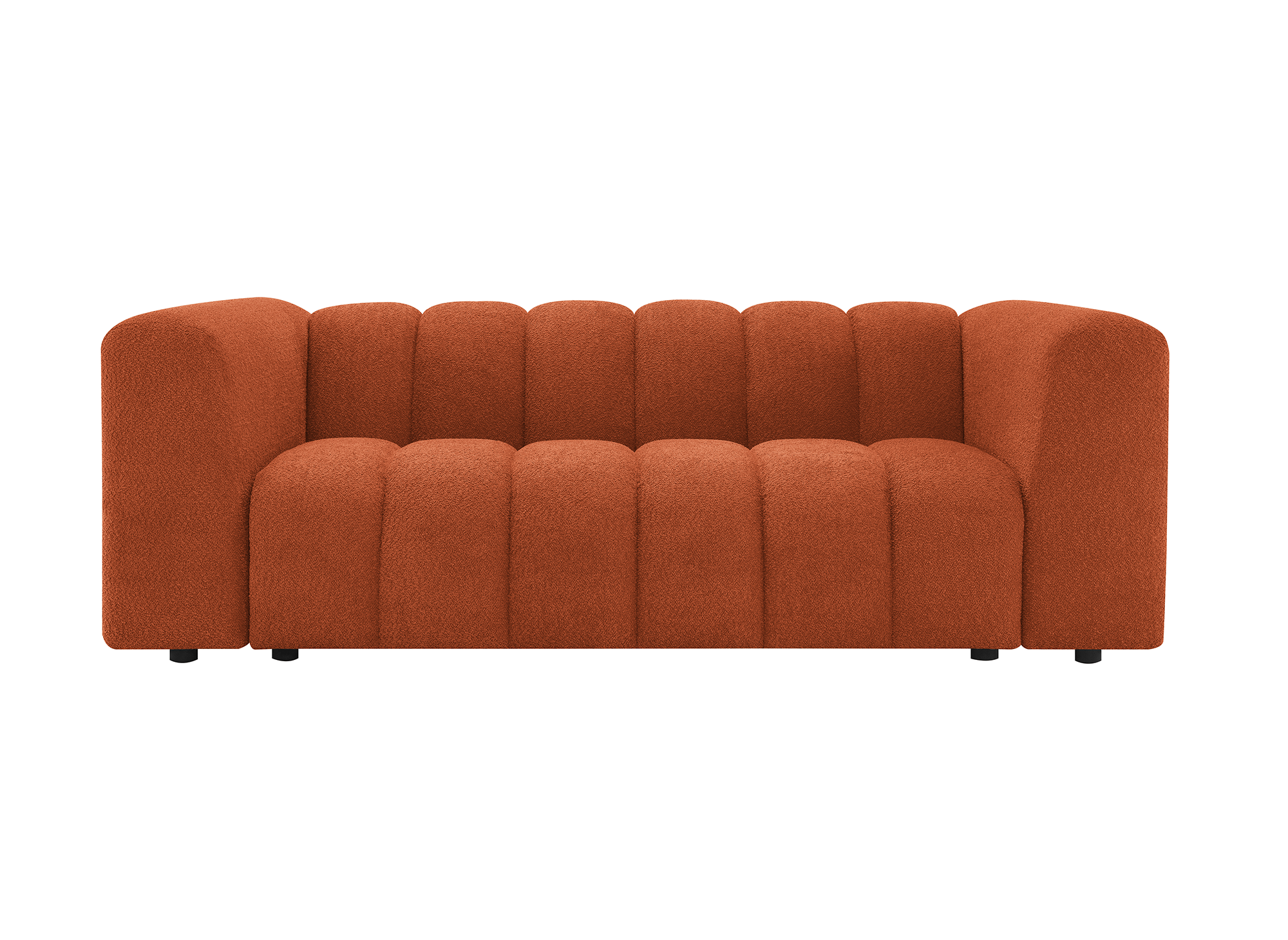 AELIS 3-Sitzer-Sofa aus terrakottafarbenem Bouclé-Stoff