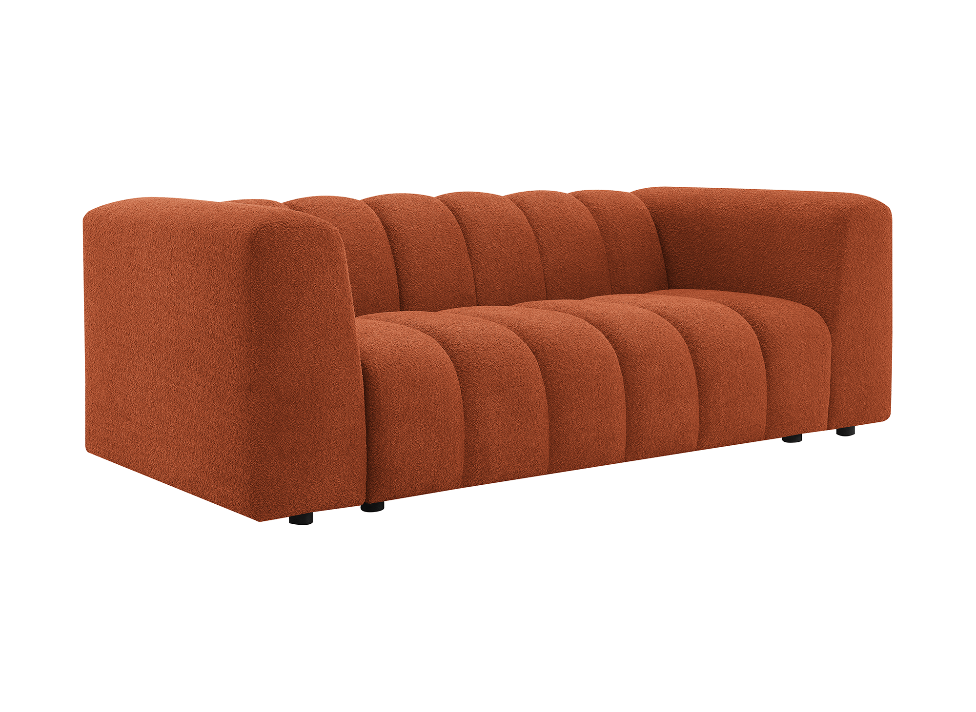 AELIS 3-Sitzer-Sofa aus terrakottafarbenem Bouclé-Stoff