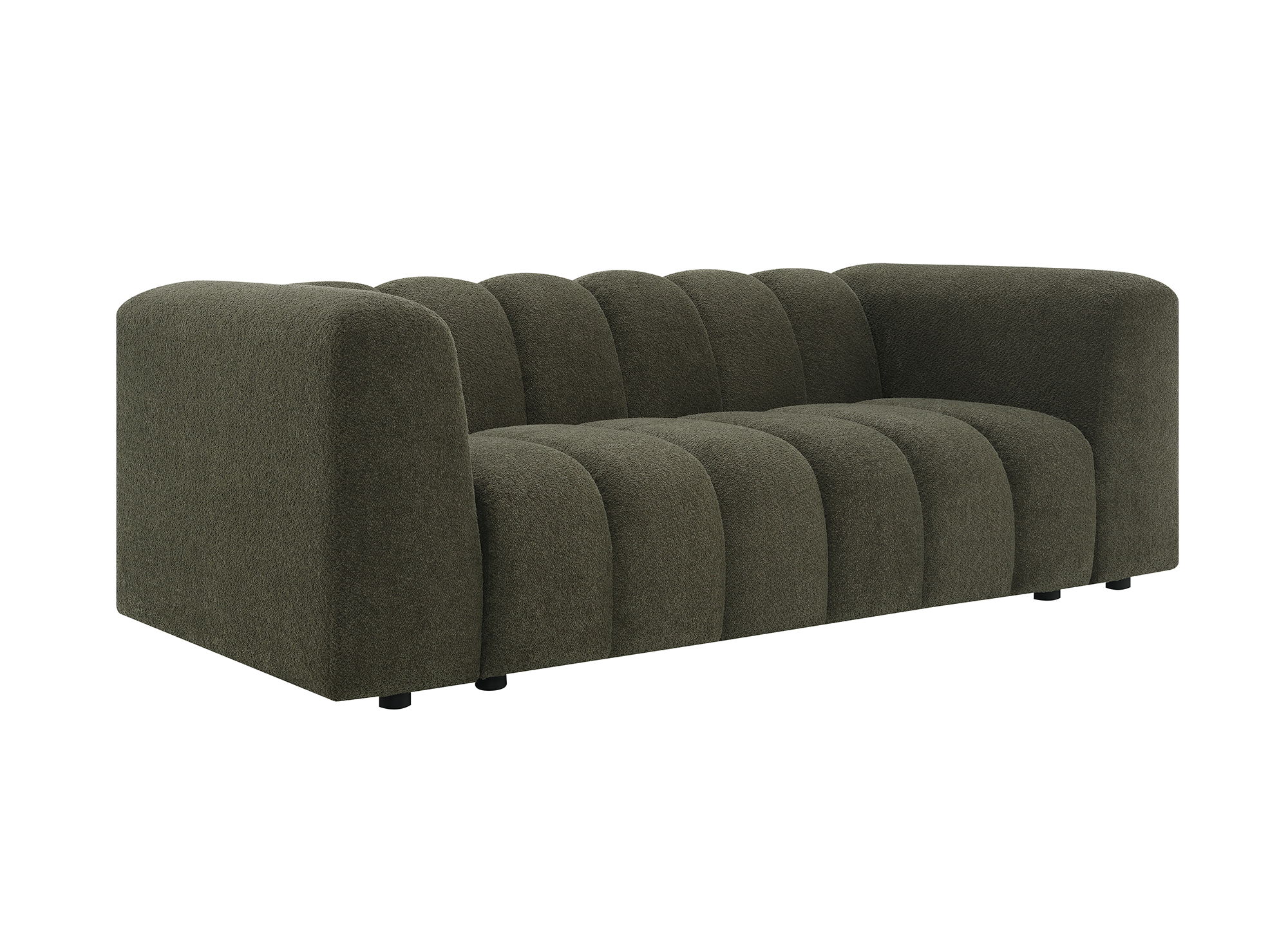 AELIS 3-Sitzer-Sofa aus grünem Bouclé-Stoff