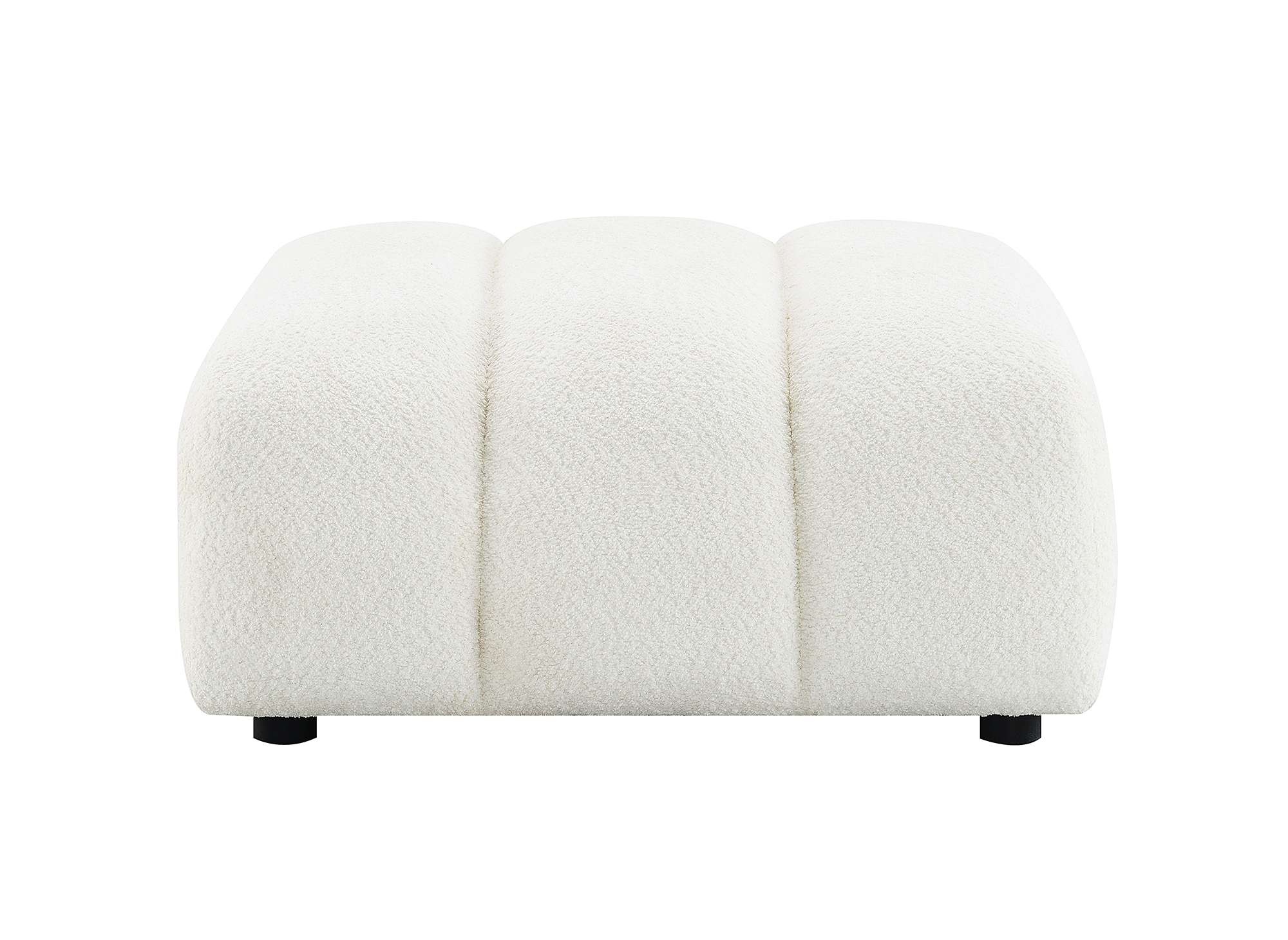 AELIS Sitzpuff aus ecrufarbenem Bouclé-Stoff