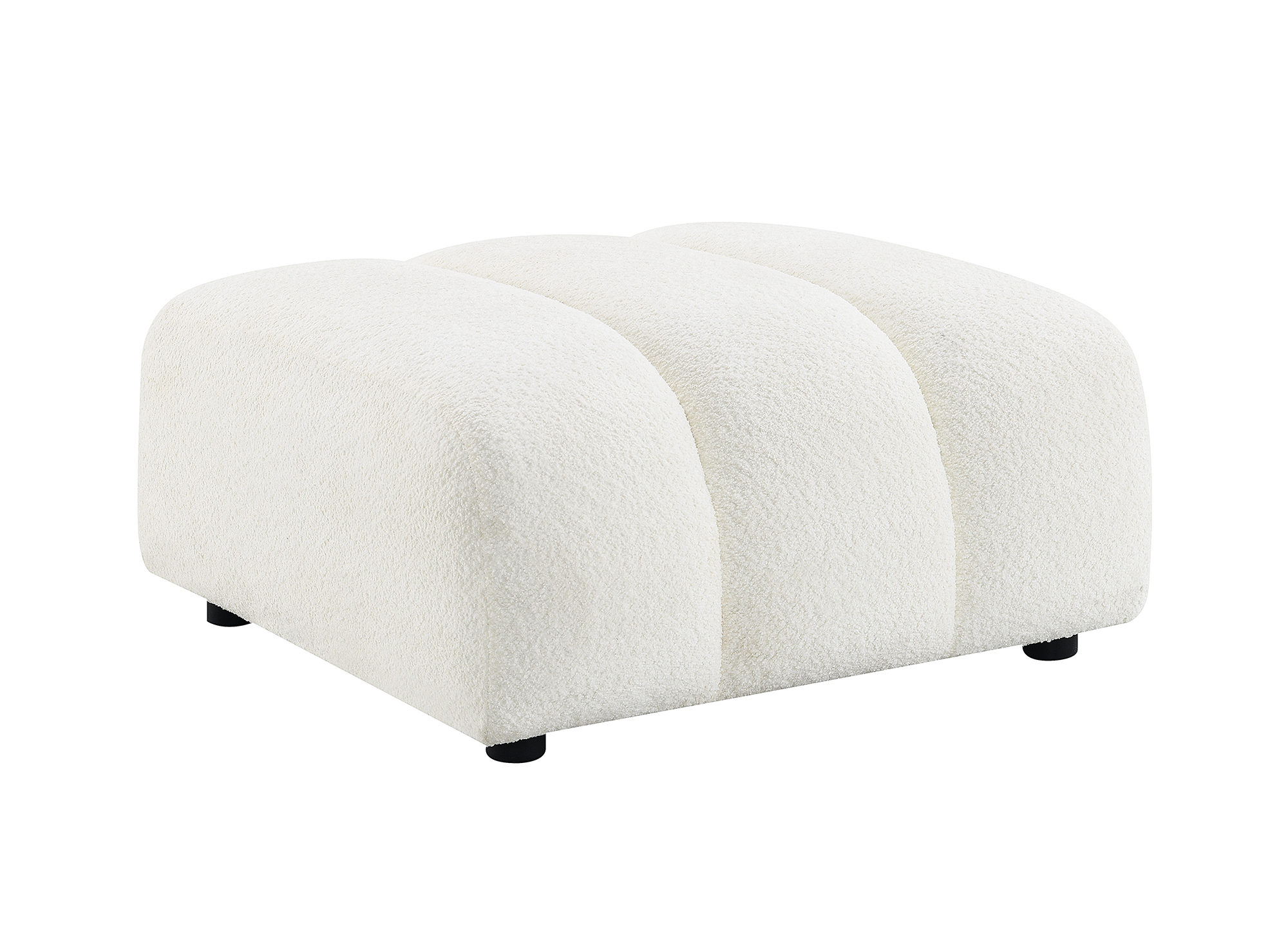 AELIS Sitzpuff aus ecrufarbenem Bouclé-Stoff