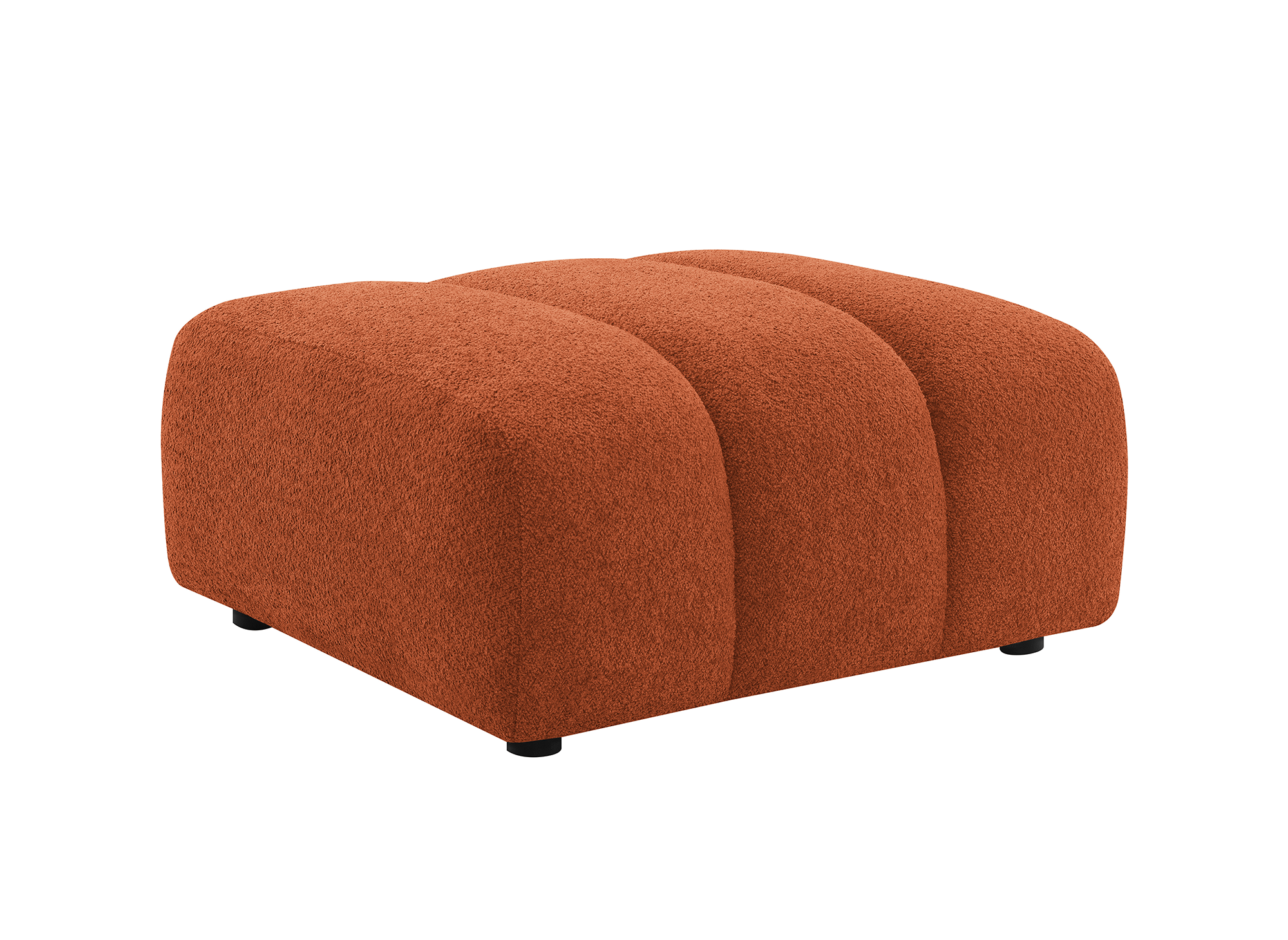 AELIS Terrakotta-Bouclé-Stoff-Hocker