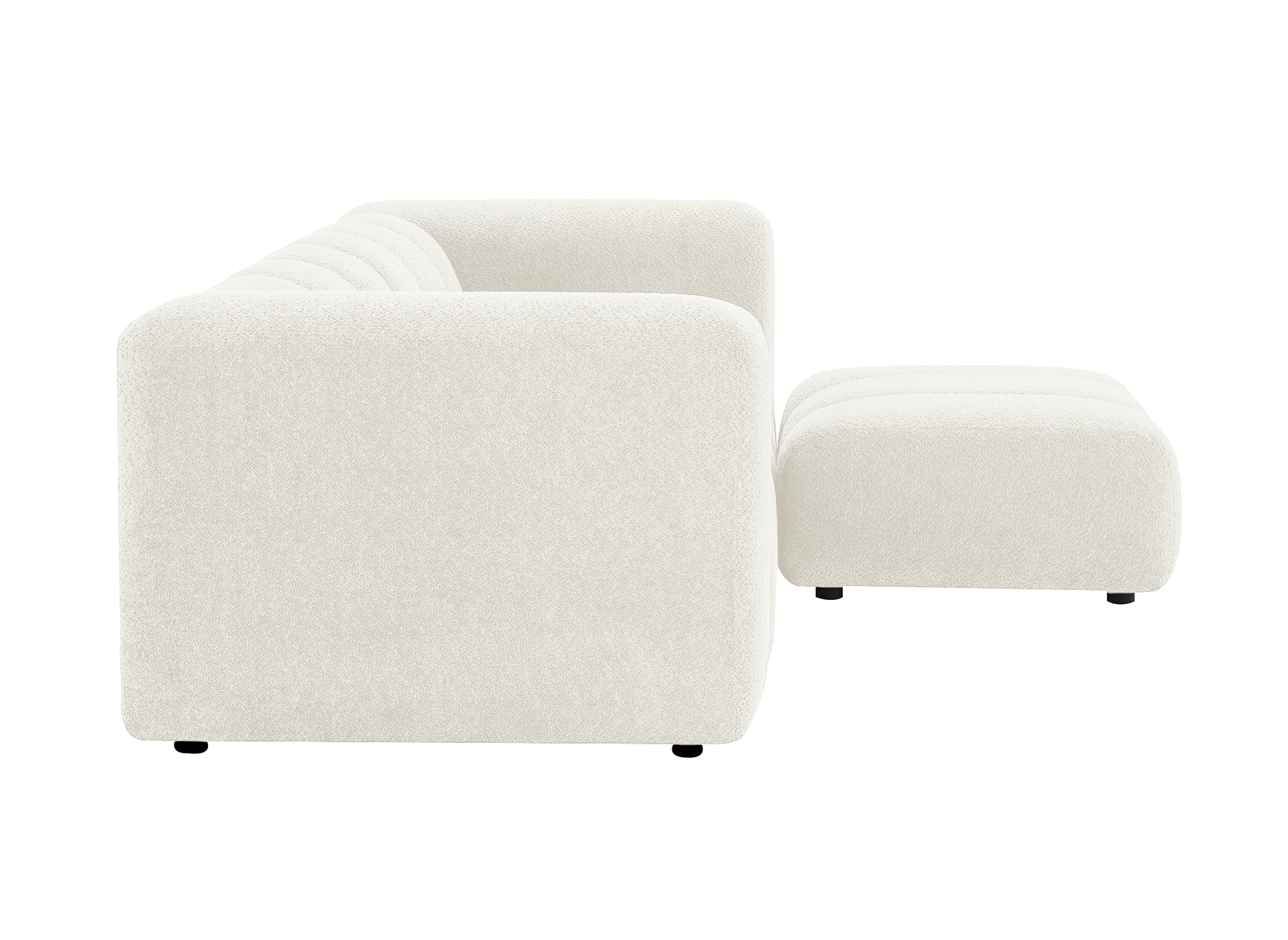 AELIS Sitzpuff aus ecrufarbenem Bouclé-Stoff