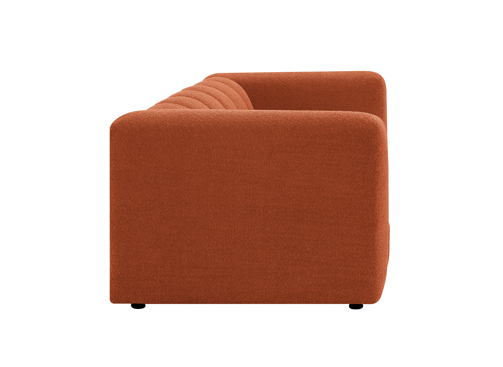 AELIS 3-Sitzer-Sofa aus terrakottafarbenem Bouclé-Stoff