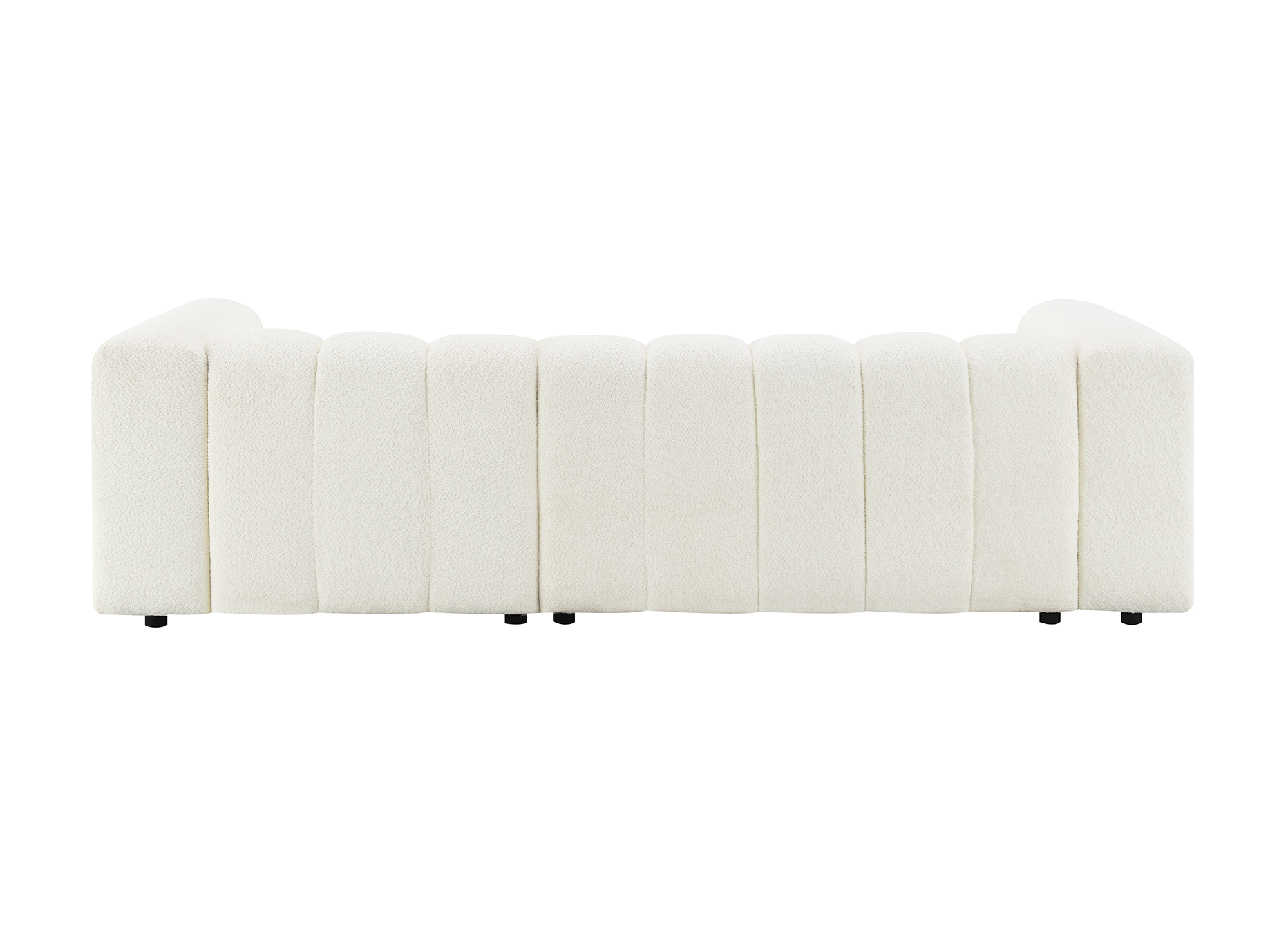 Wende-Ecksofa AELIS aus ecrufarbenem Bouclé-Stoff