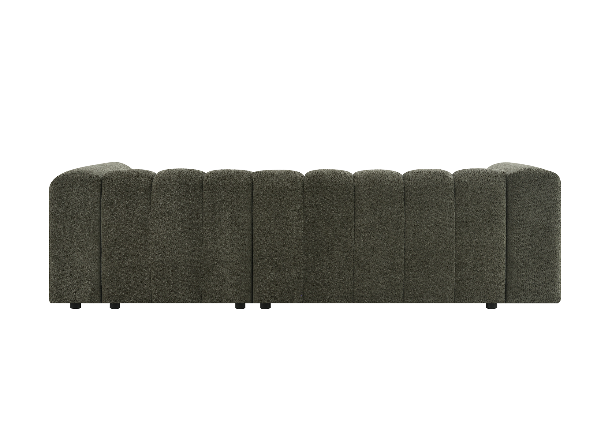 Wende-Ecksofa AELIS aus grünem Bouclé-Stoff