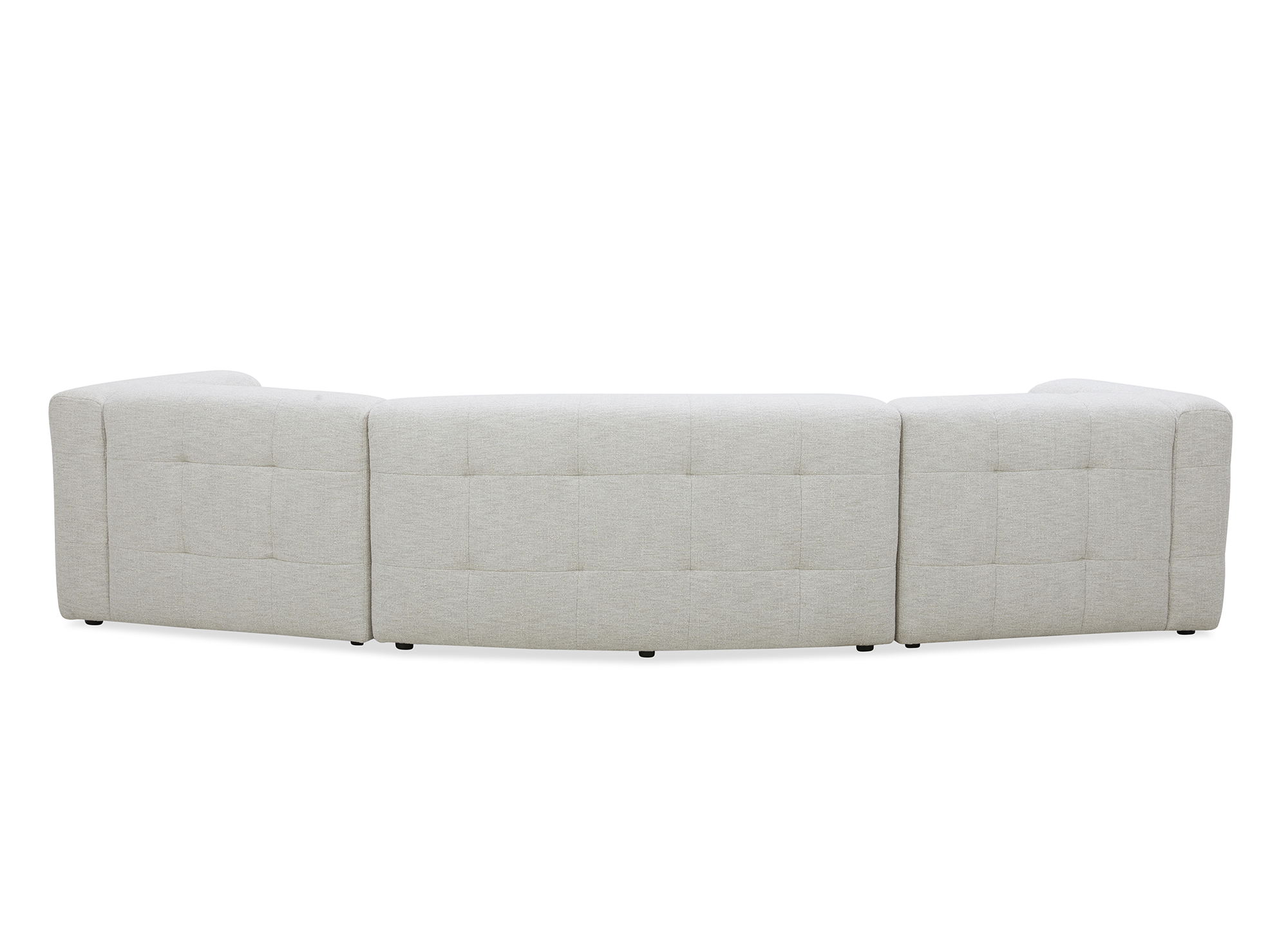 ARELIA 5-Sitzer-Sofa mit fester, gerader Form in beigefarbenem, strukturiertem Samt