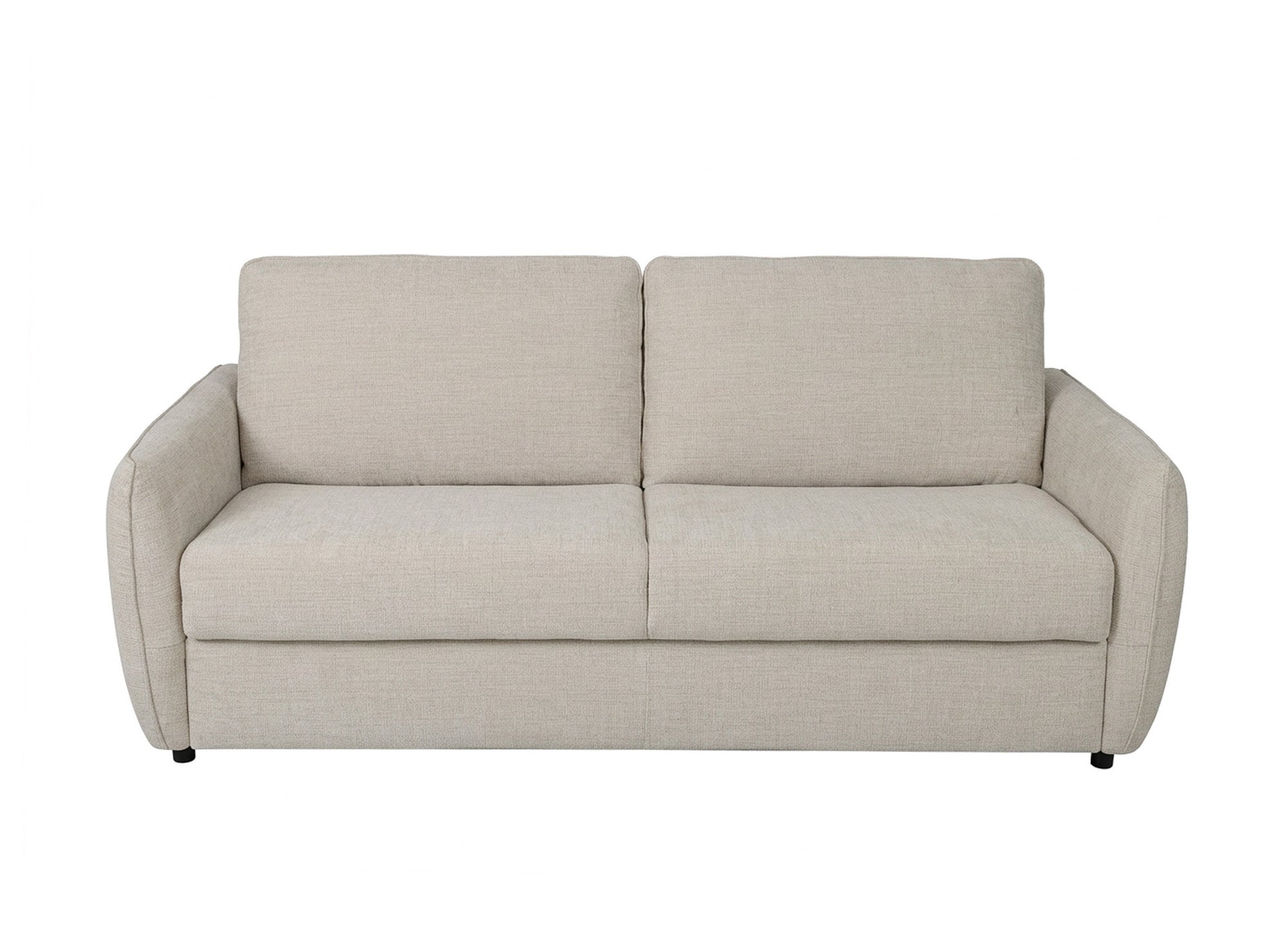 Canapé convertible express 3 places en velours texturé beige CHIARA