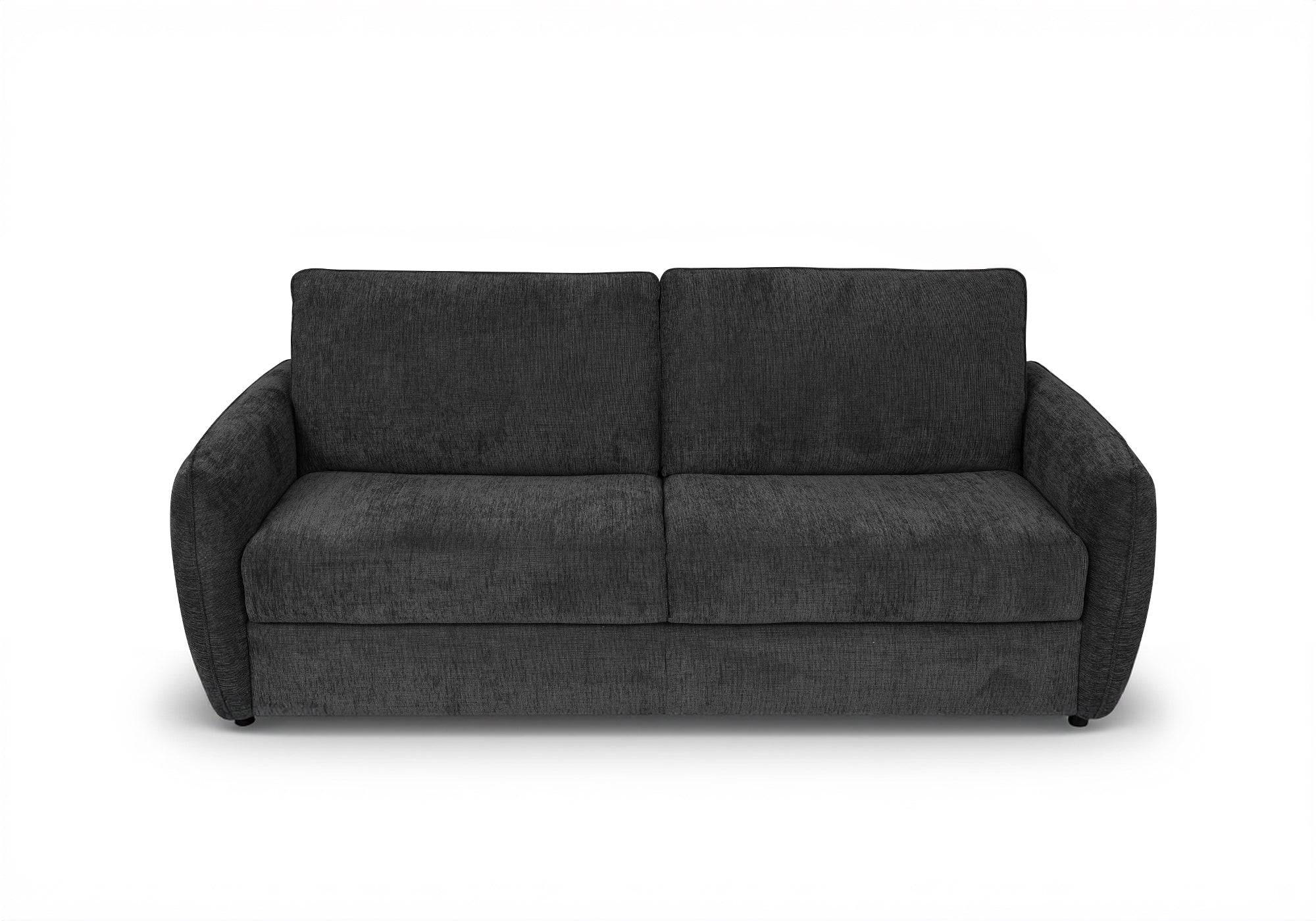 CHIARA 3-Sitzer-Schlafsofa aus dunkelgrauem strukturiertem Samt