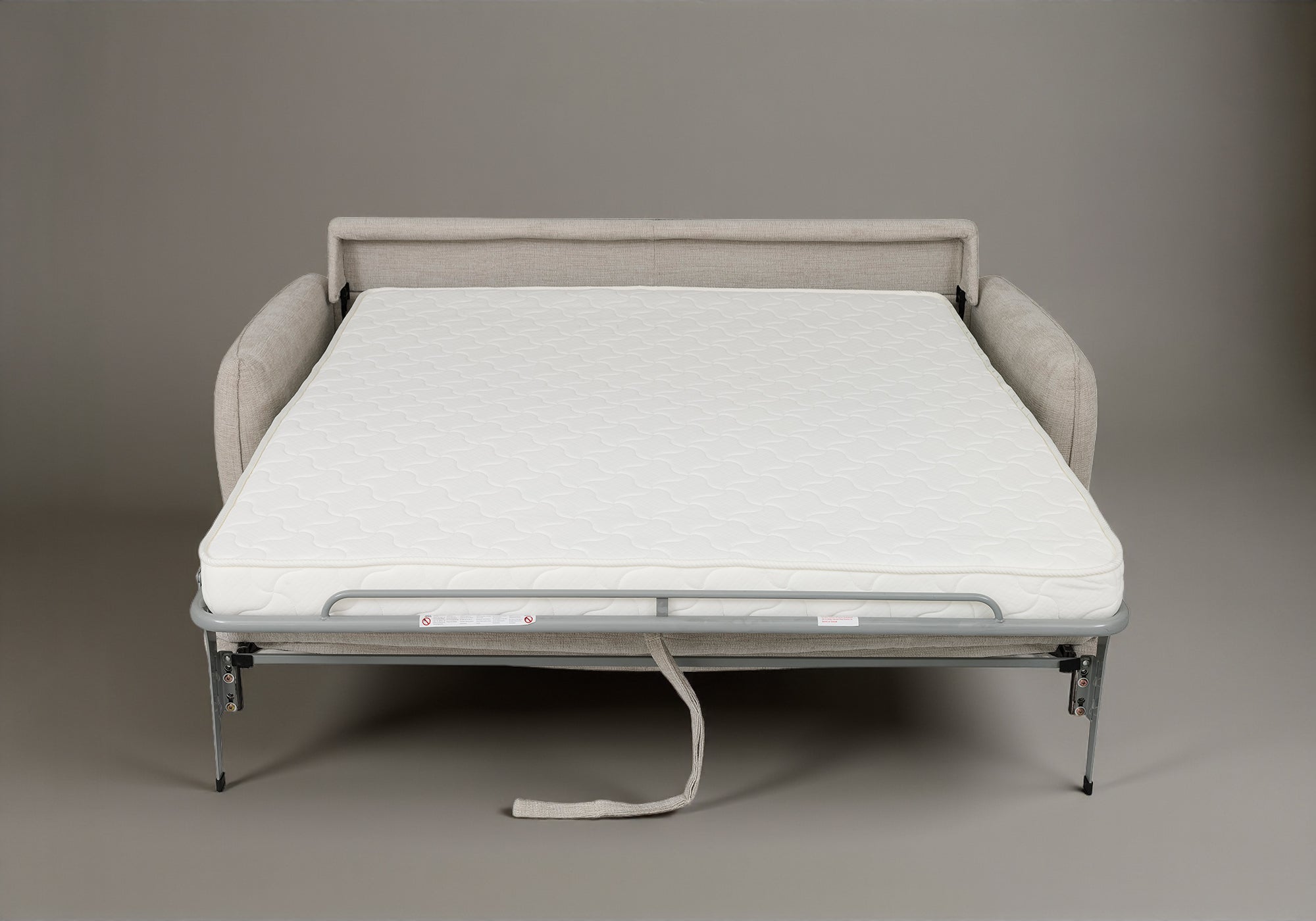 CHIARA 3-Sitzer-Schlafsofa aus strukturiertem beigefarbenem Samt