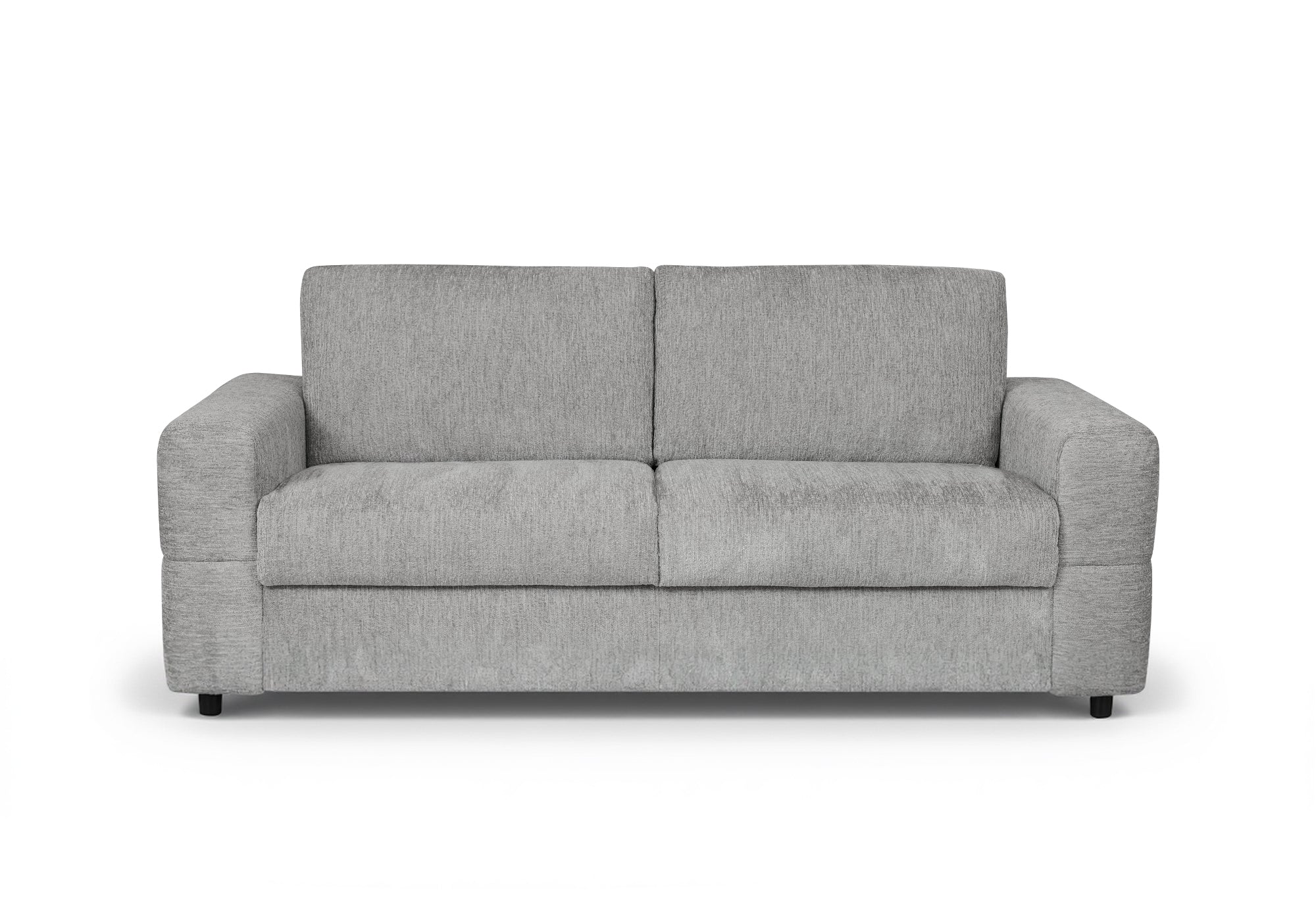 AMAURY 3-Sitzer Express-Schlafsofa in hellgrau meliertem Samt