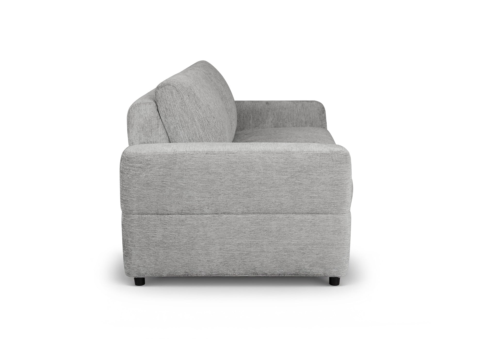 AMAURY 3-Sitzer-Schlafsofa aus hellgrau meliertem Samt