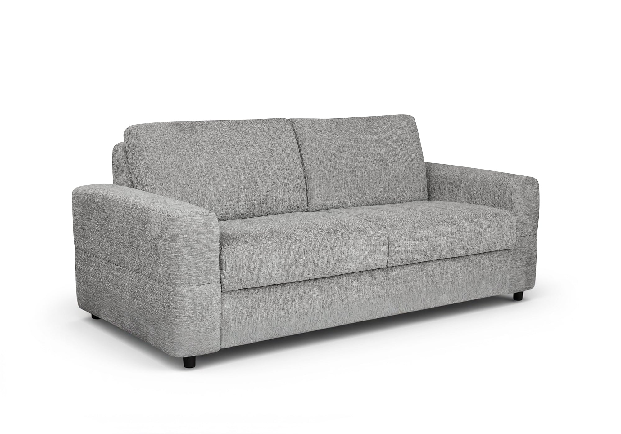 AMAURY 3-Sitzer-Schlafsofa aus hellgrau meliertem Samt