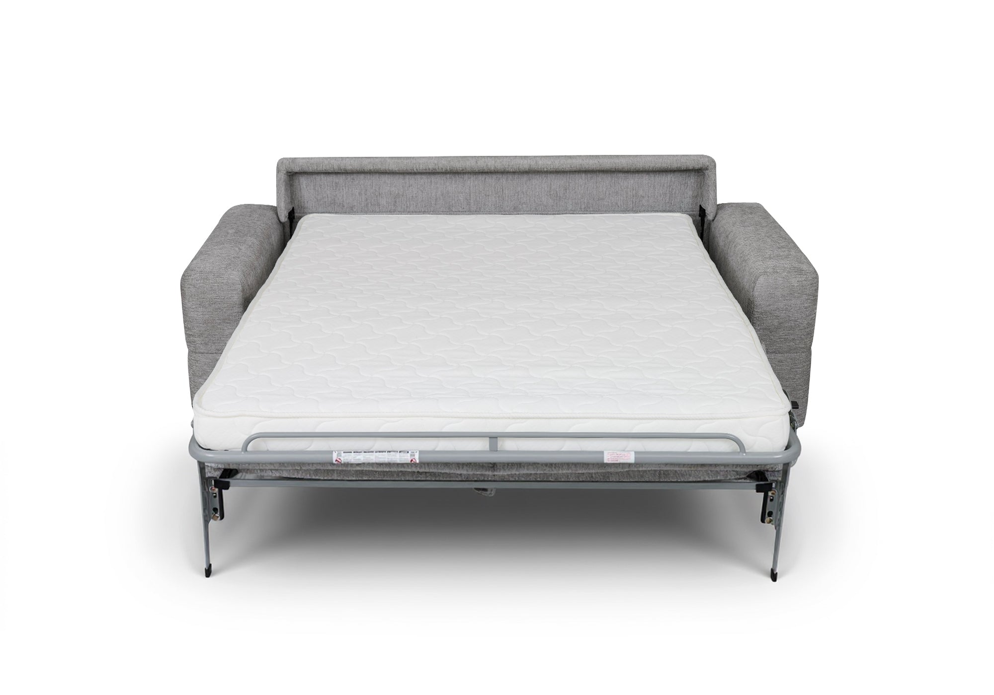 AMAURY 3-Sitzer Express-Schlafsofa in hellgrau meliertem Samt