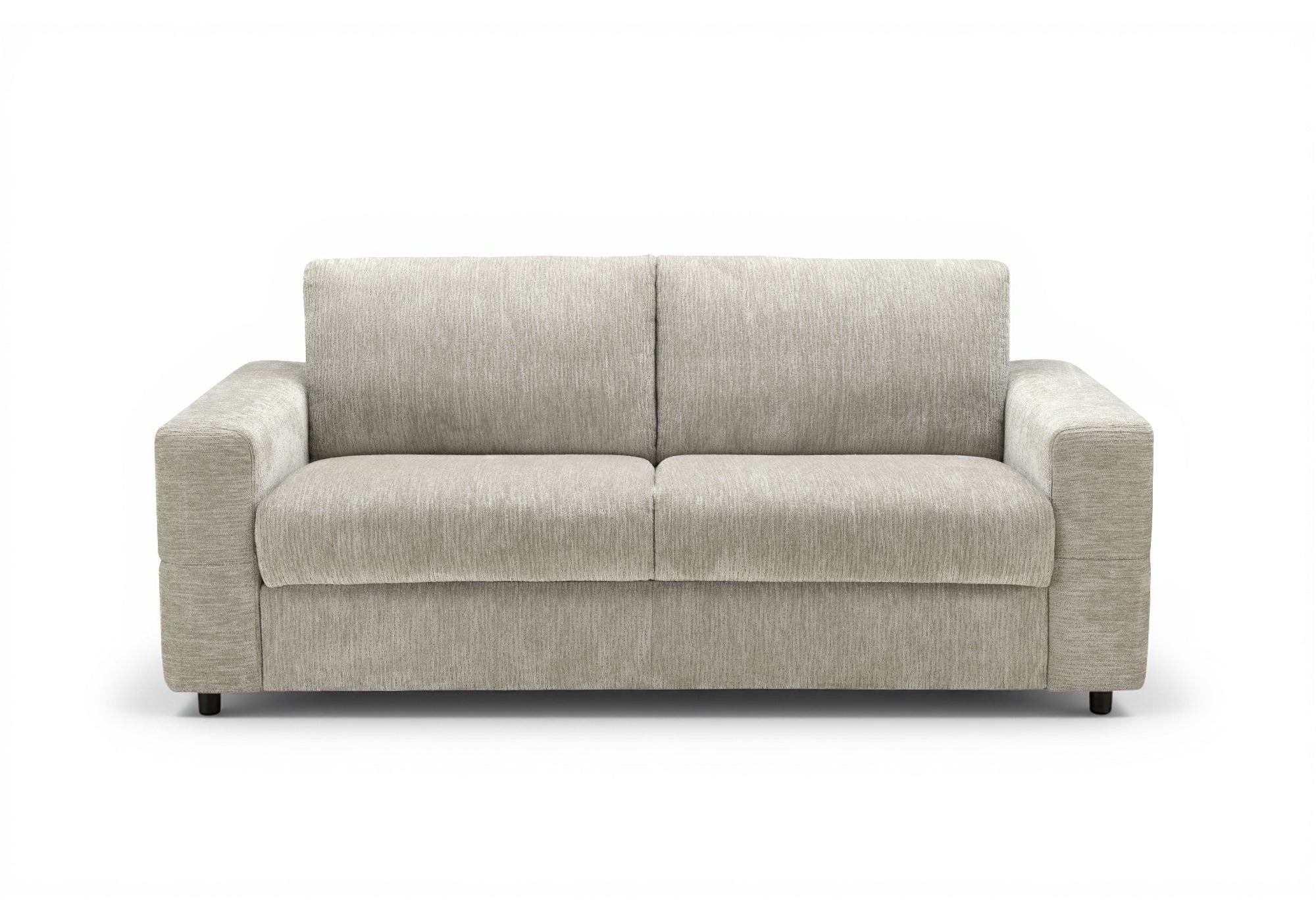AMAURY 3-Sitzer-Schlafsofa aus beige meliertem Samt