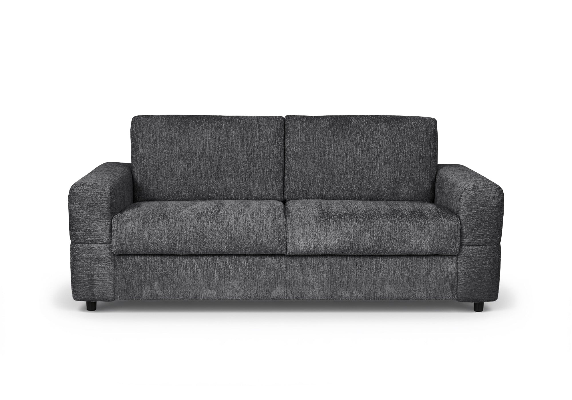 AMAURY 3-Sitzer Express-Schlafsofa in dunkelgrau meliertem Samt