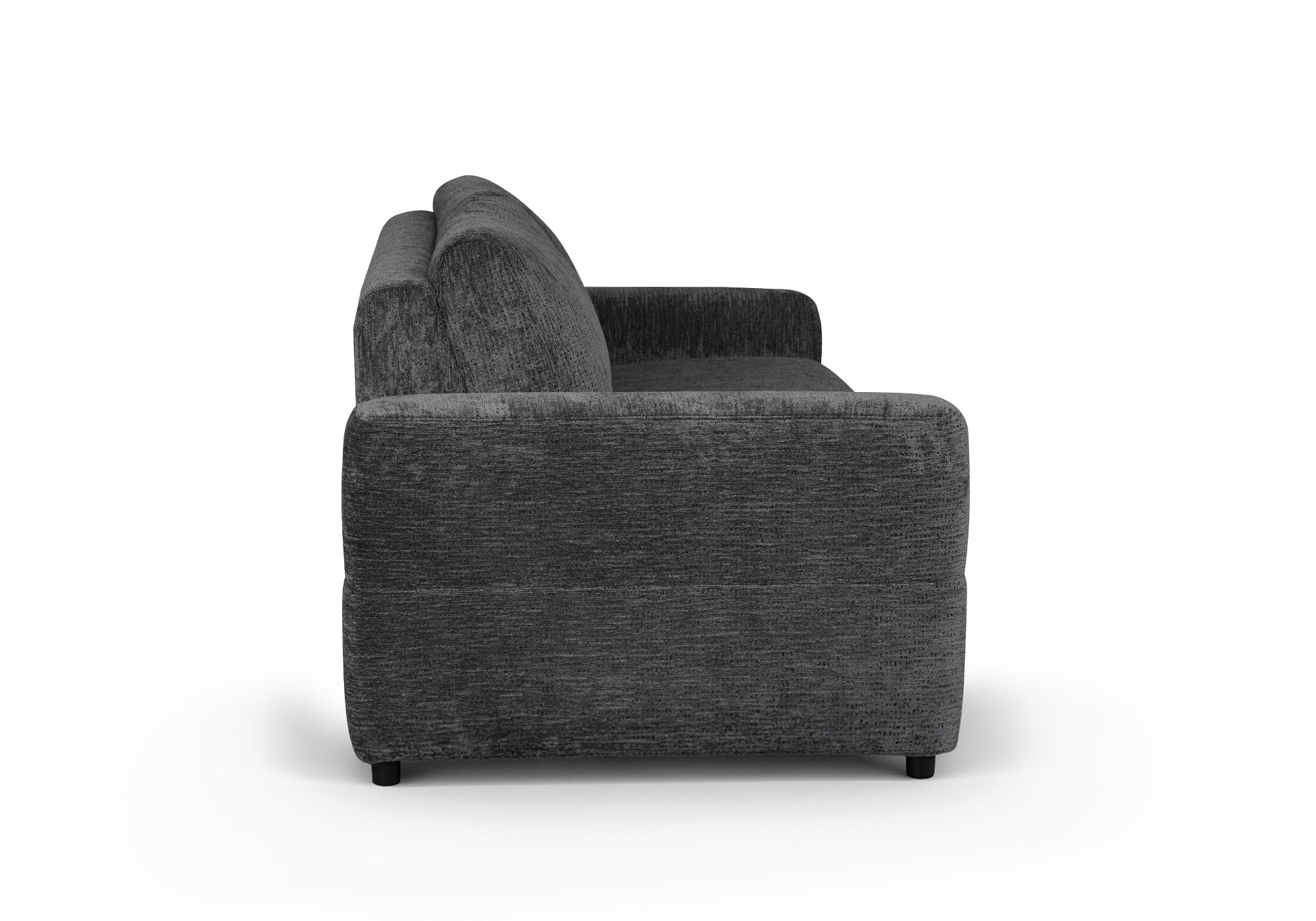 AMAURY 3-Sitzer Express-Schlafsofa in dunkelgrau meliertem Samt