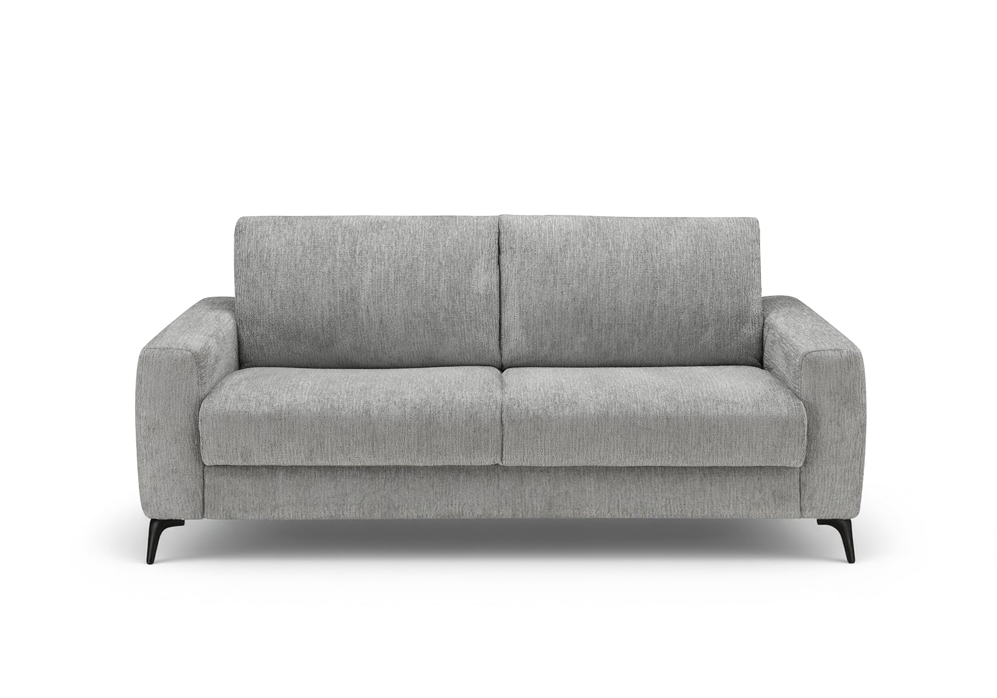 NONA 3-Sitzer-Schlafsofa aus hellgrau meliertem Samt