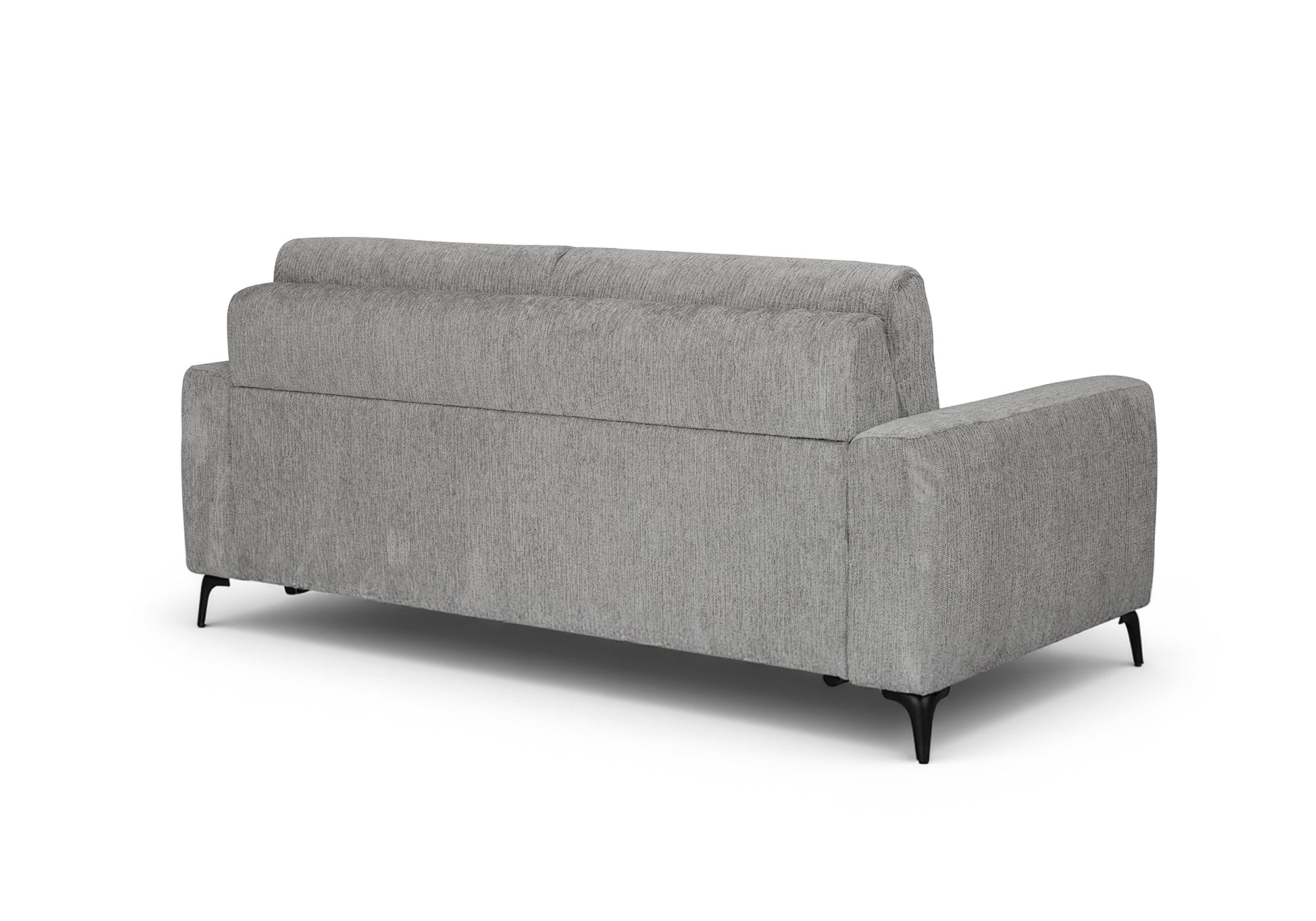 NONA 3-Sitzer-Schlafsofa aus hellgrau meliertem Samt