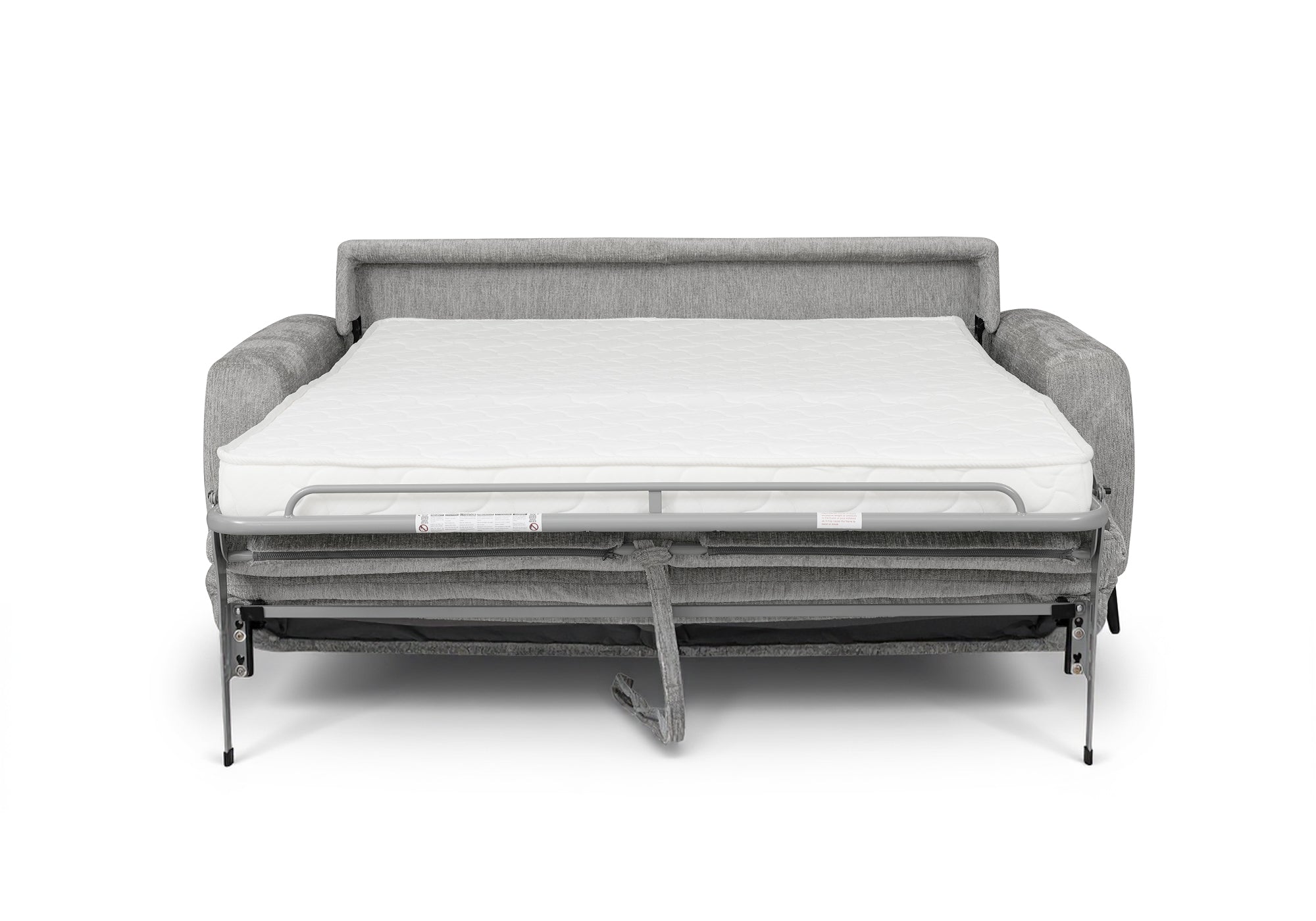 NONA 3-Sitzer-Schlafsofa aus hellgrau meliertem Samt