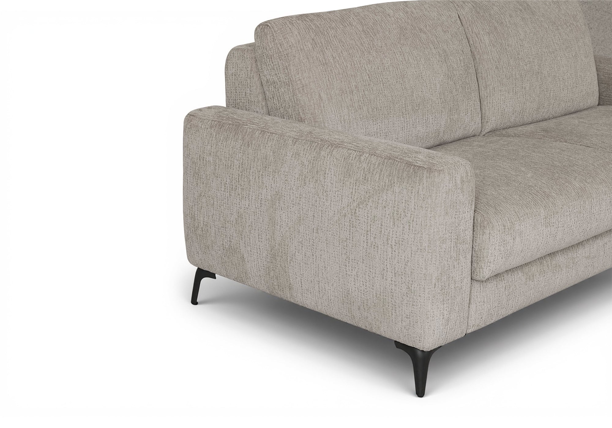 NONA 3-Sitzer-Schlafsofa aus beige meliertem Samt