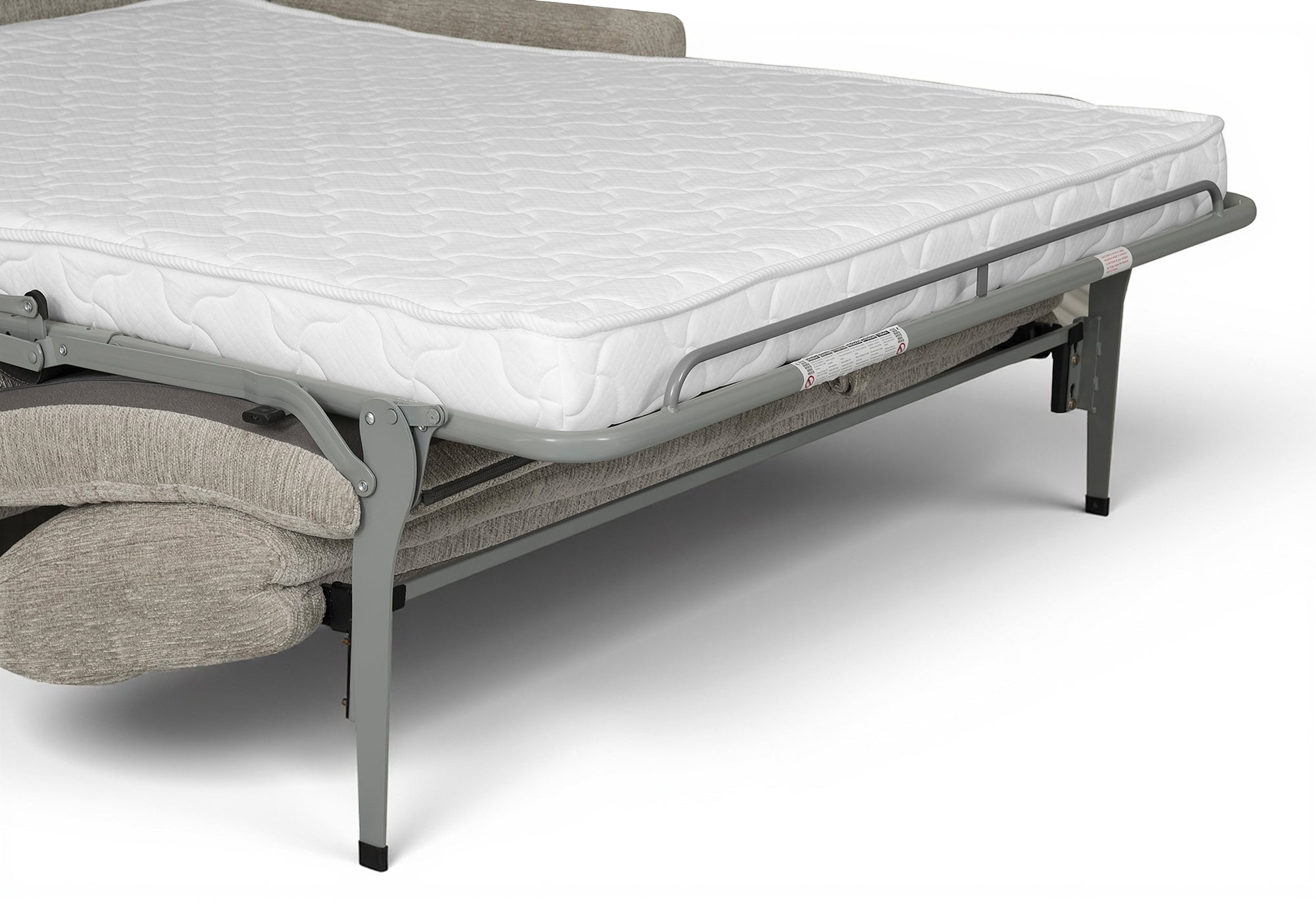 NONA 3-Sitzer-Schlafsofa aus beige meliertem Samt